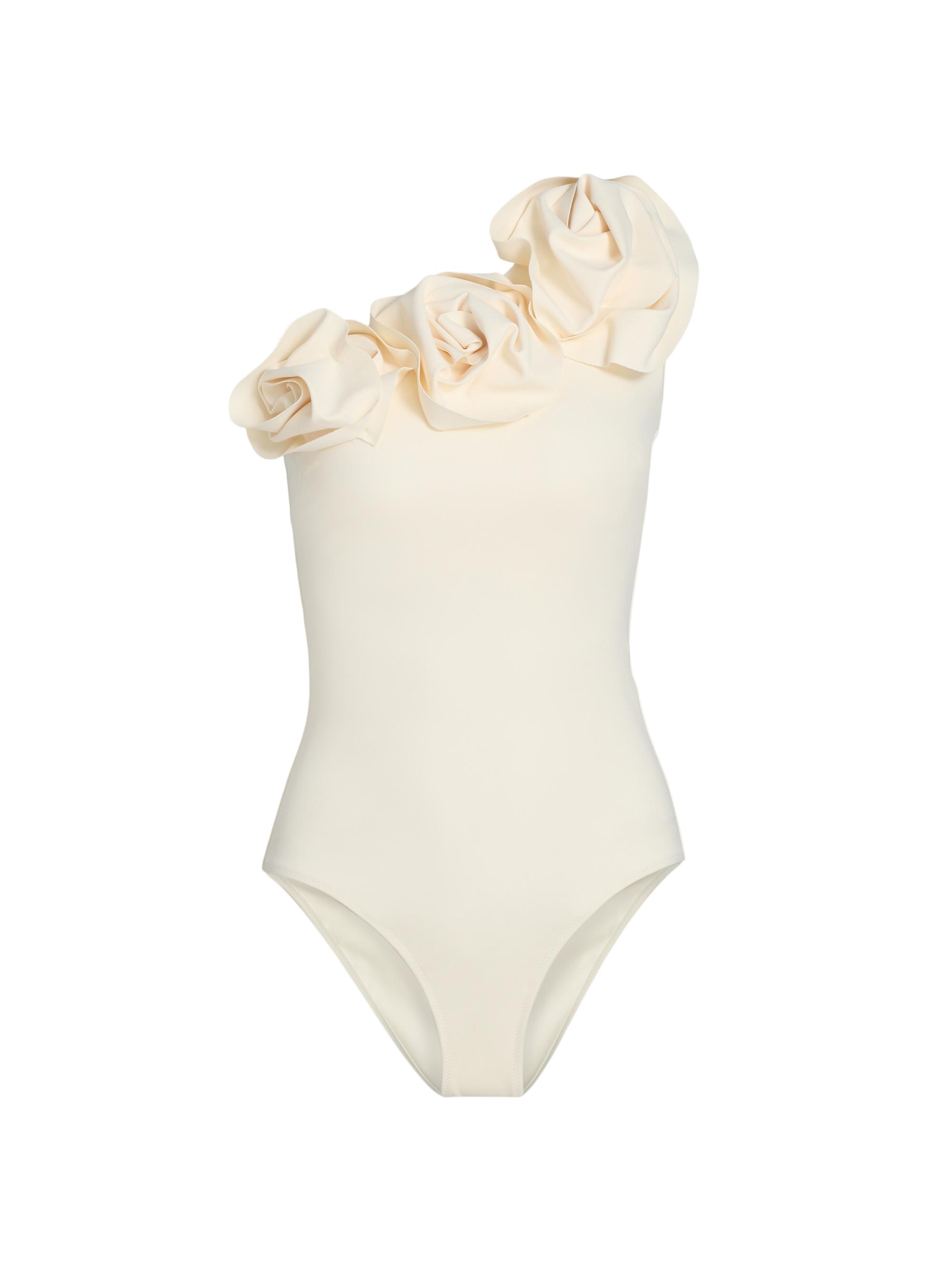 Chiara Boni La Petite Robe Women's Imiria Rosette One-Shoulder One-Piece Swimsuit - Cream