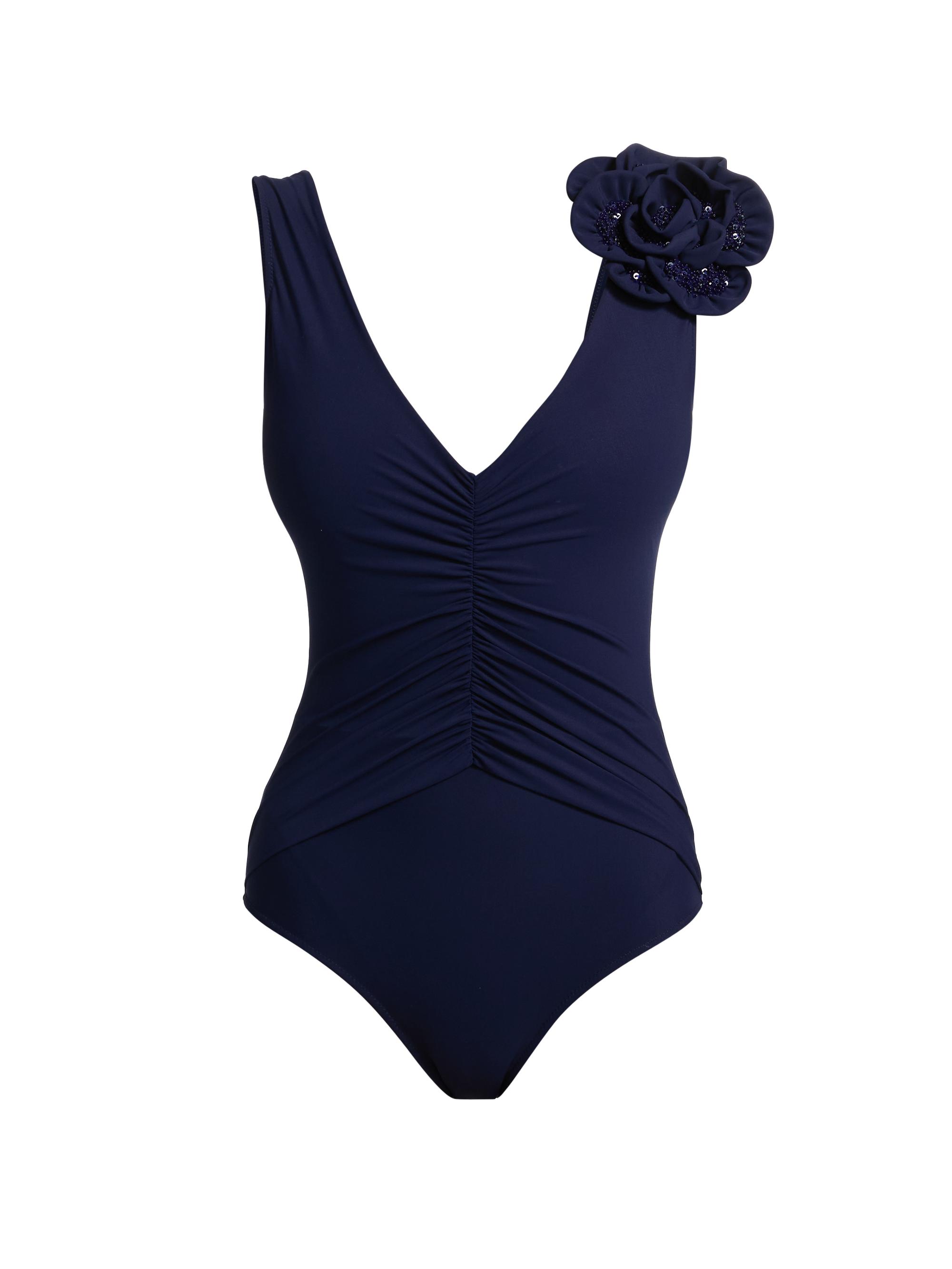 Chiara Boni La Petite Robe Women's Feba Sequin-Embellished Rosette One-Piece Swimsuit - Blue Notte