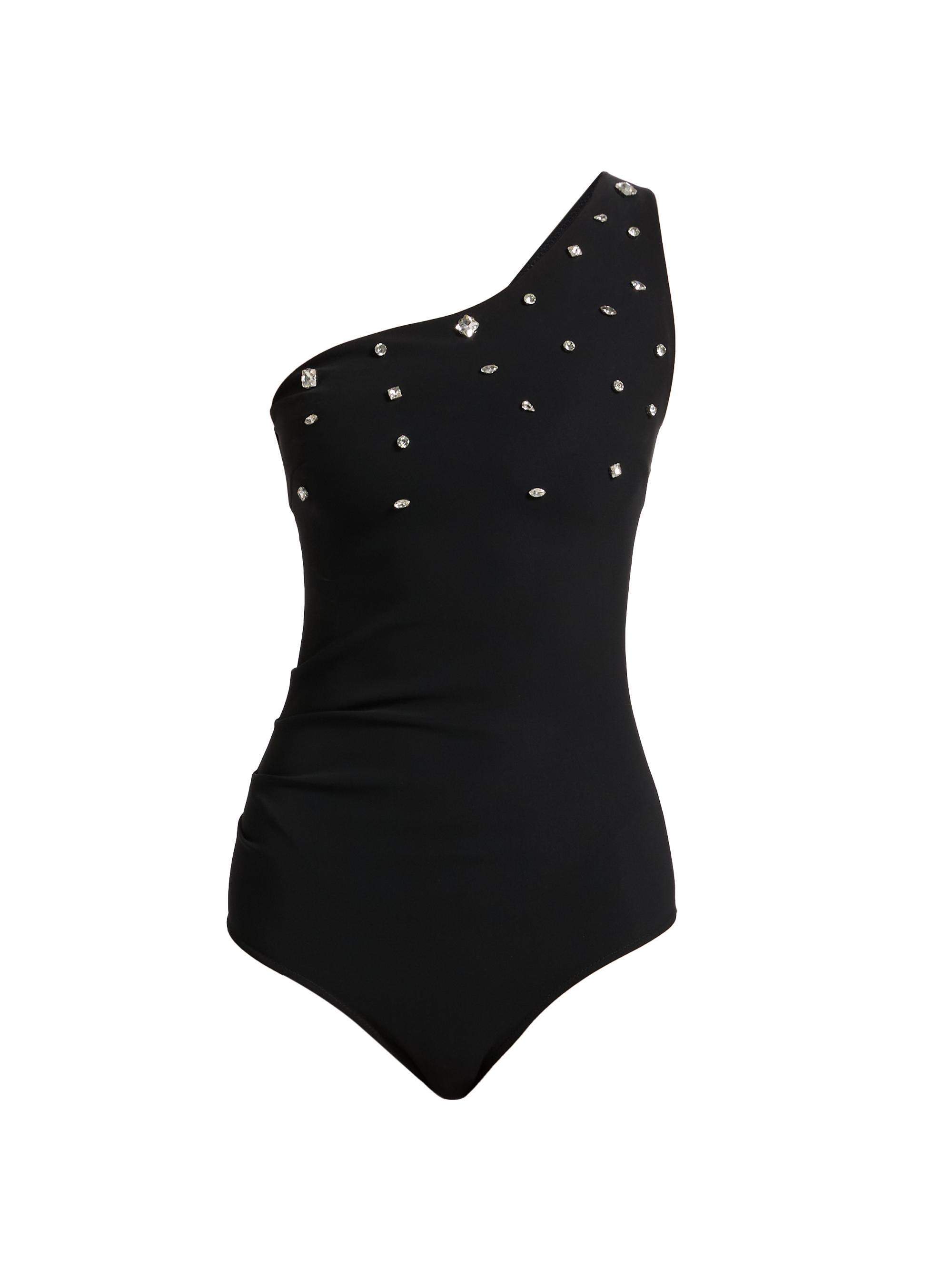 Chiara Boni La Petite Robe Women's Baska Embellished One-Shoulder One-Piece Swimsuit - Black