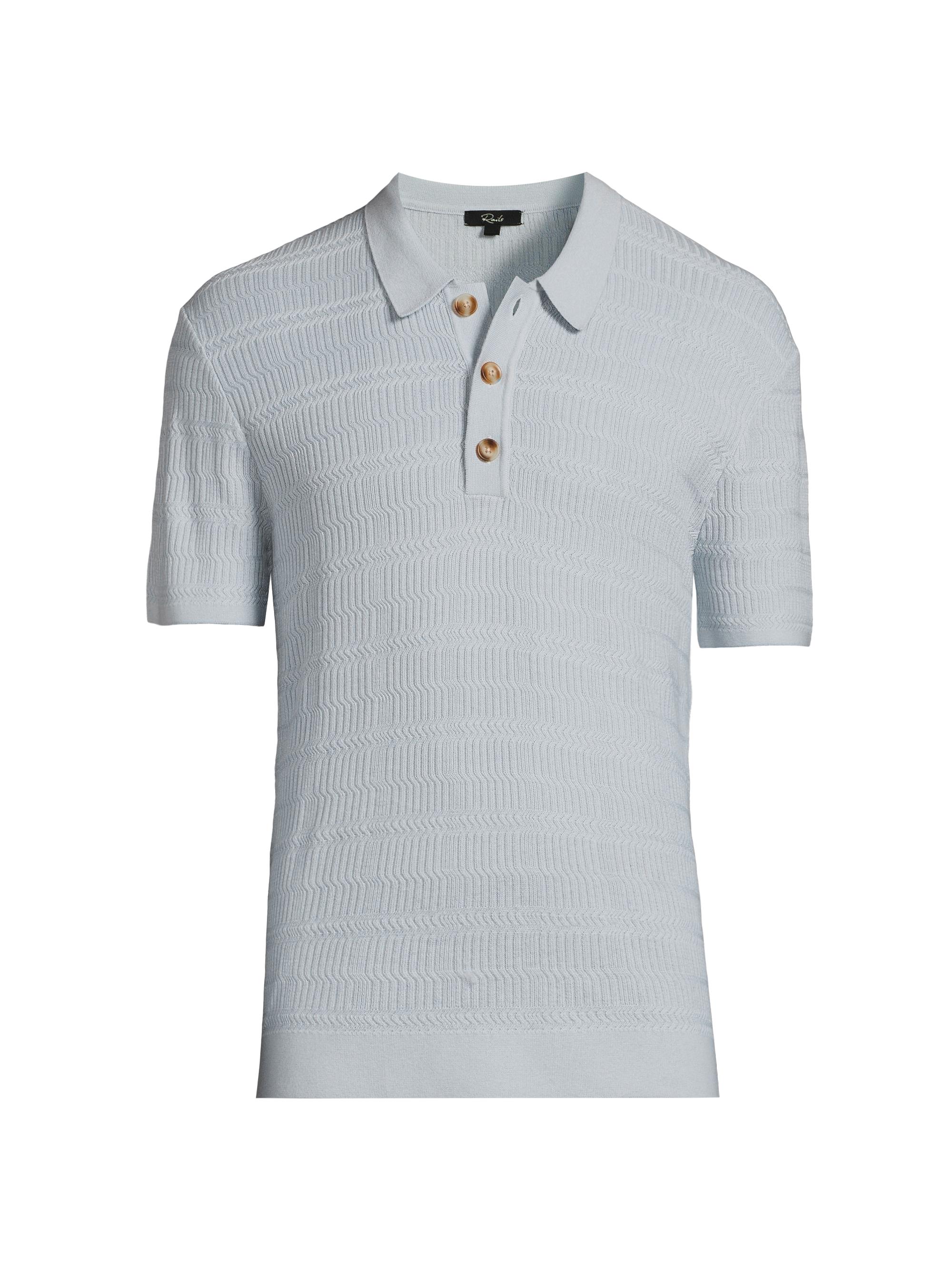 Rails Men's Nathan Textured Knit Polo Shirt - Skyway