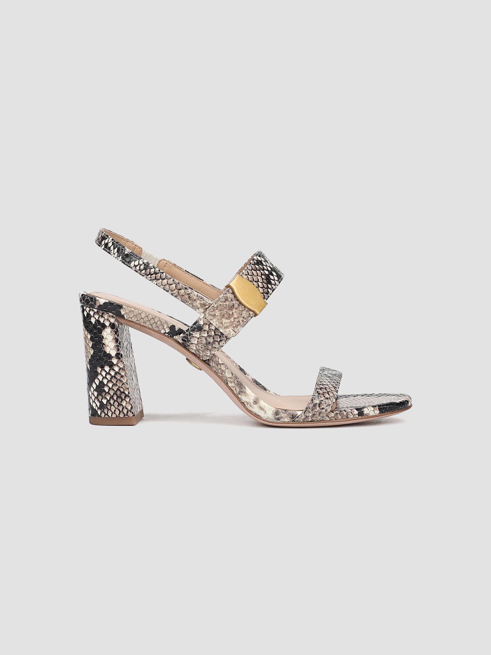 Veronica Beard Women's Genetta Snakeskin-Embossed Leather Sandals - Ecru Multi - Size 10