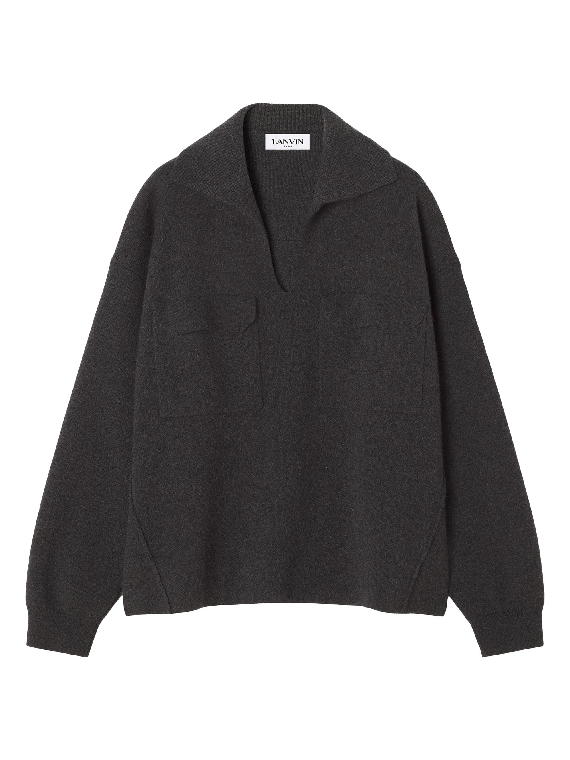 Lanvin Men's Cashmere Polo Shirt - Heather Grey