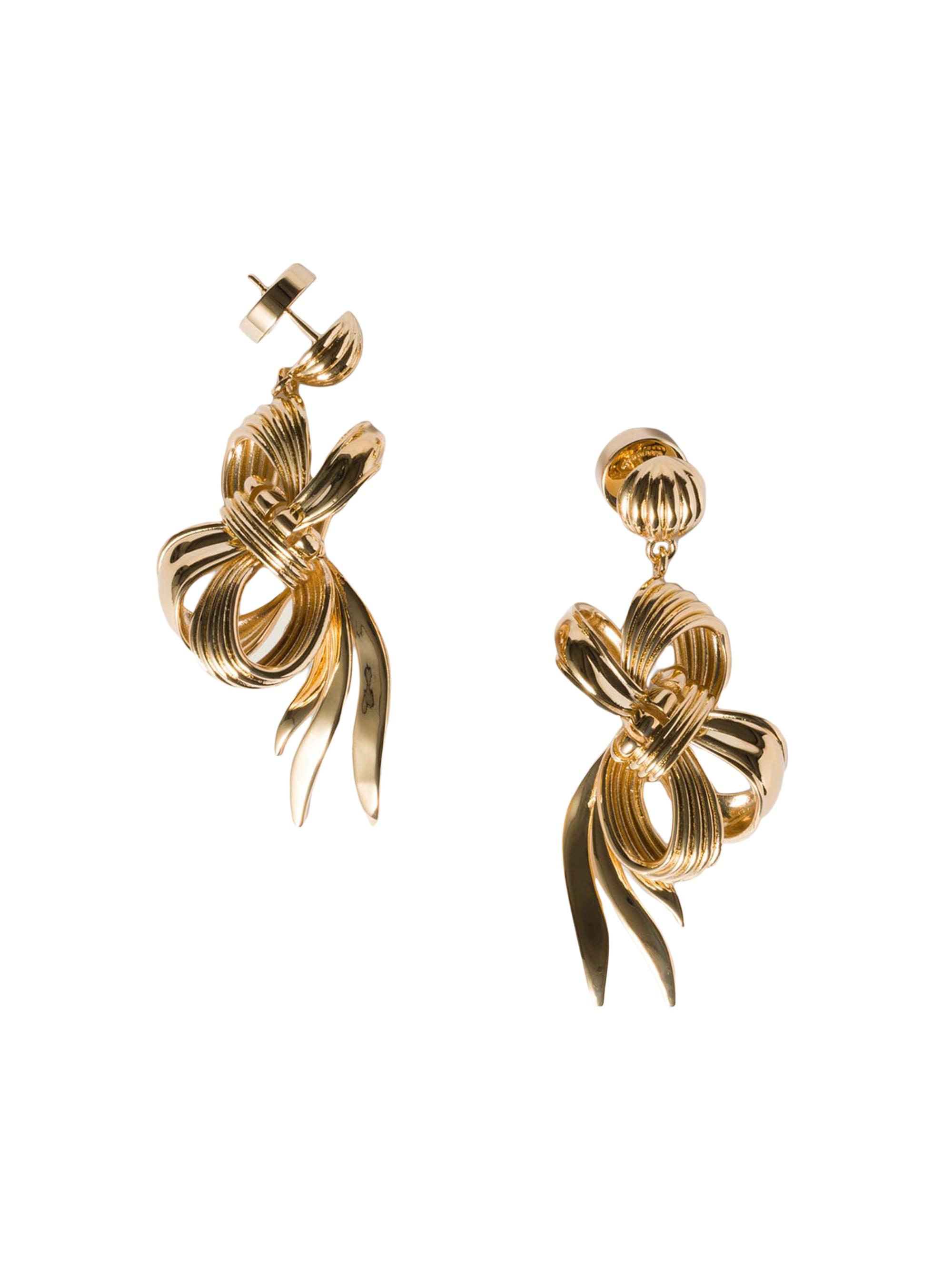 Miu Miu Women's Metal Bow Earrings - Gold