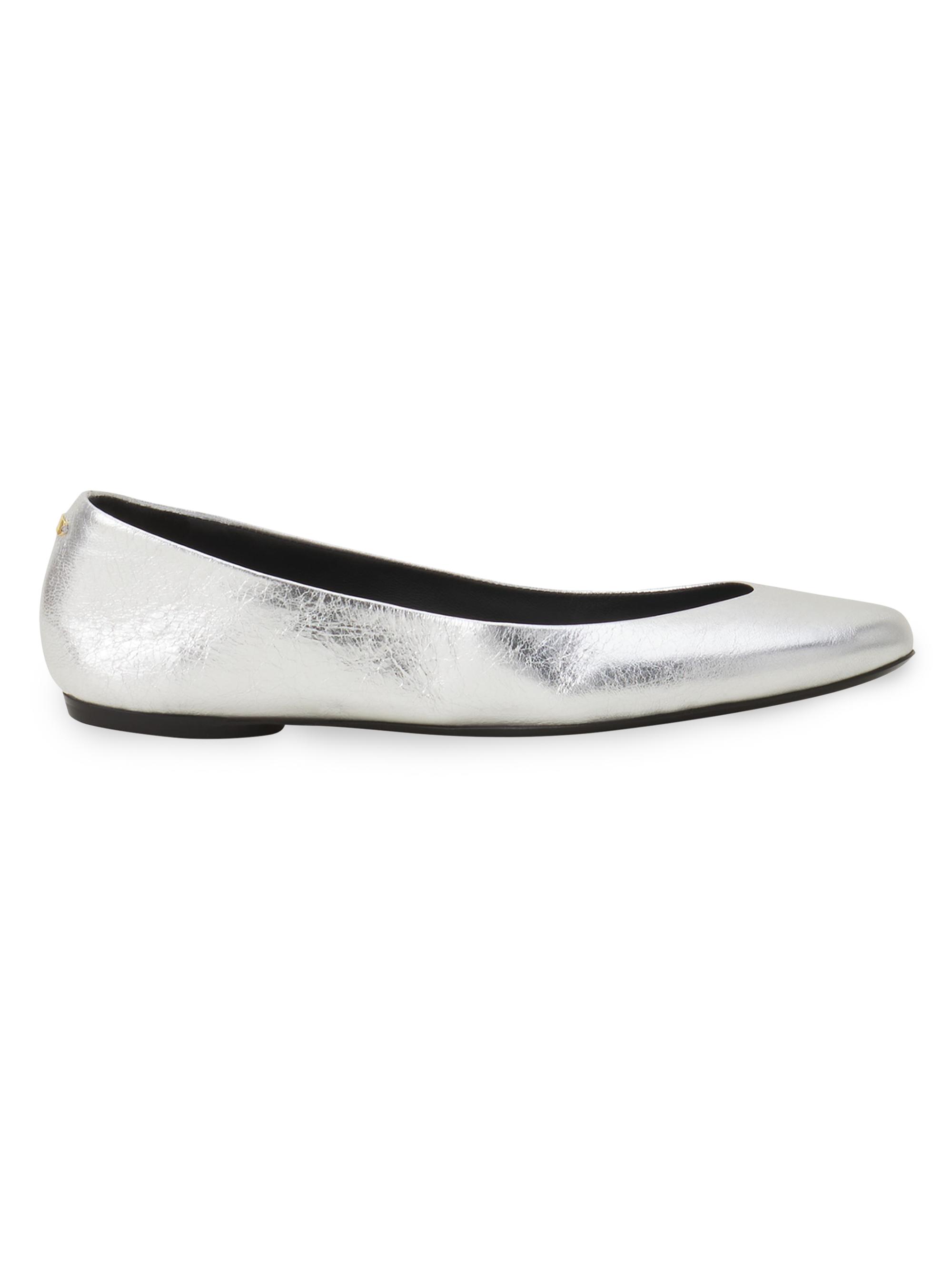 Lanvin Women's The Ballerina Flats in Metallic Leather - Silver