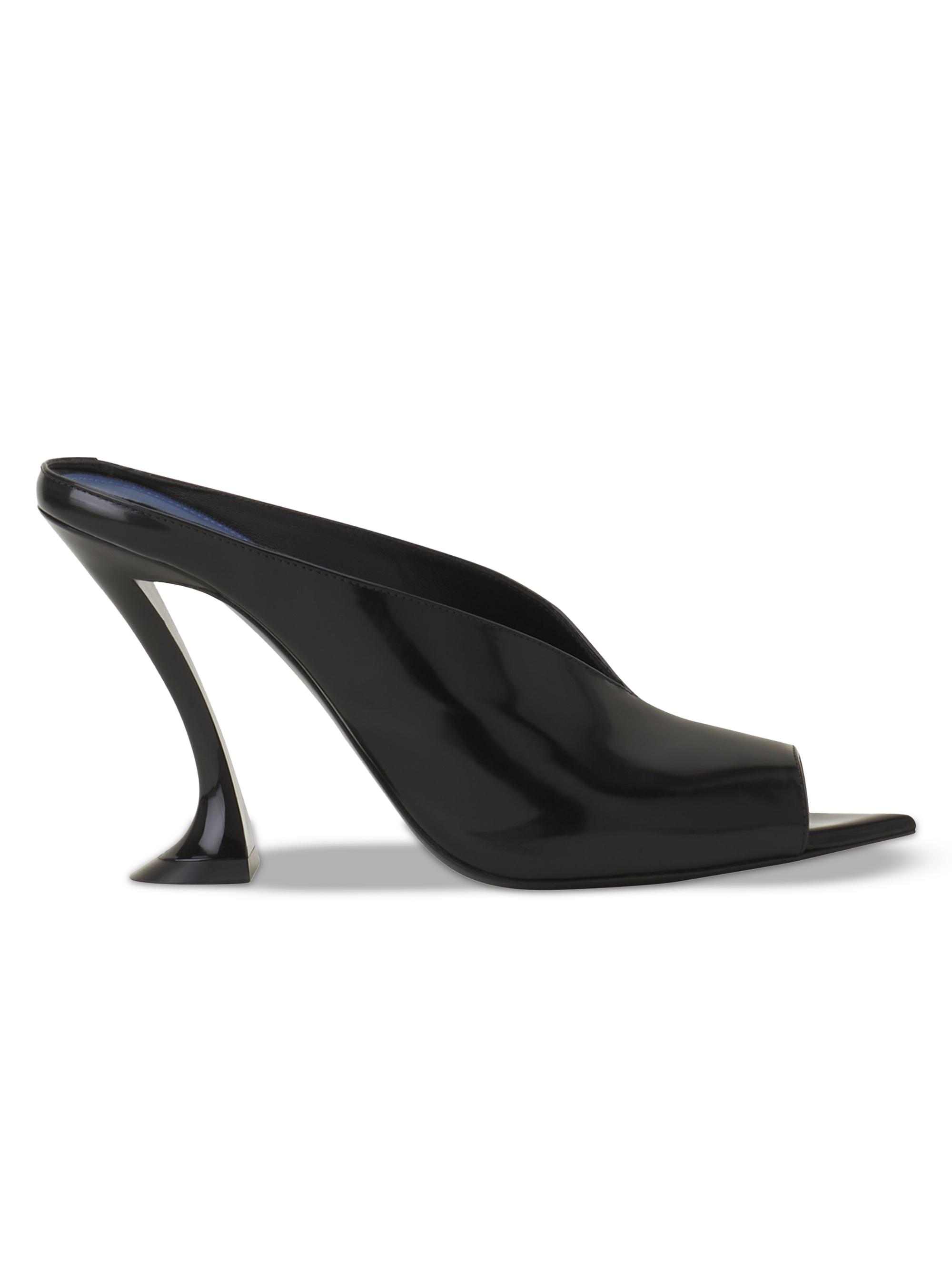 Lanvin Women's Midnight Step Mules in Patent Leather - Noir