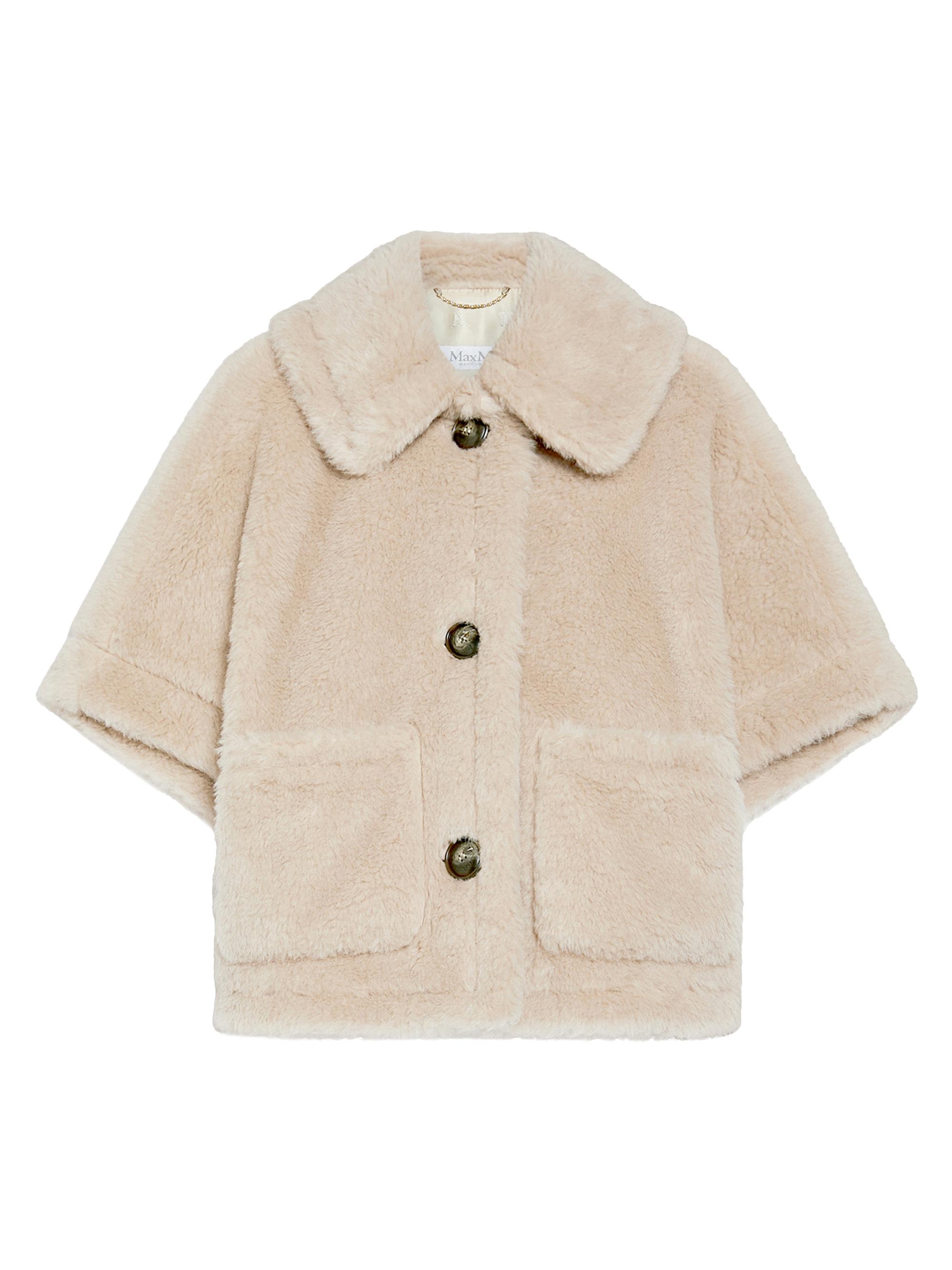 Max Mara Women's Cape in Alpaca and Wool Teddy Fabric - Beige