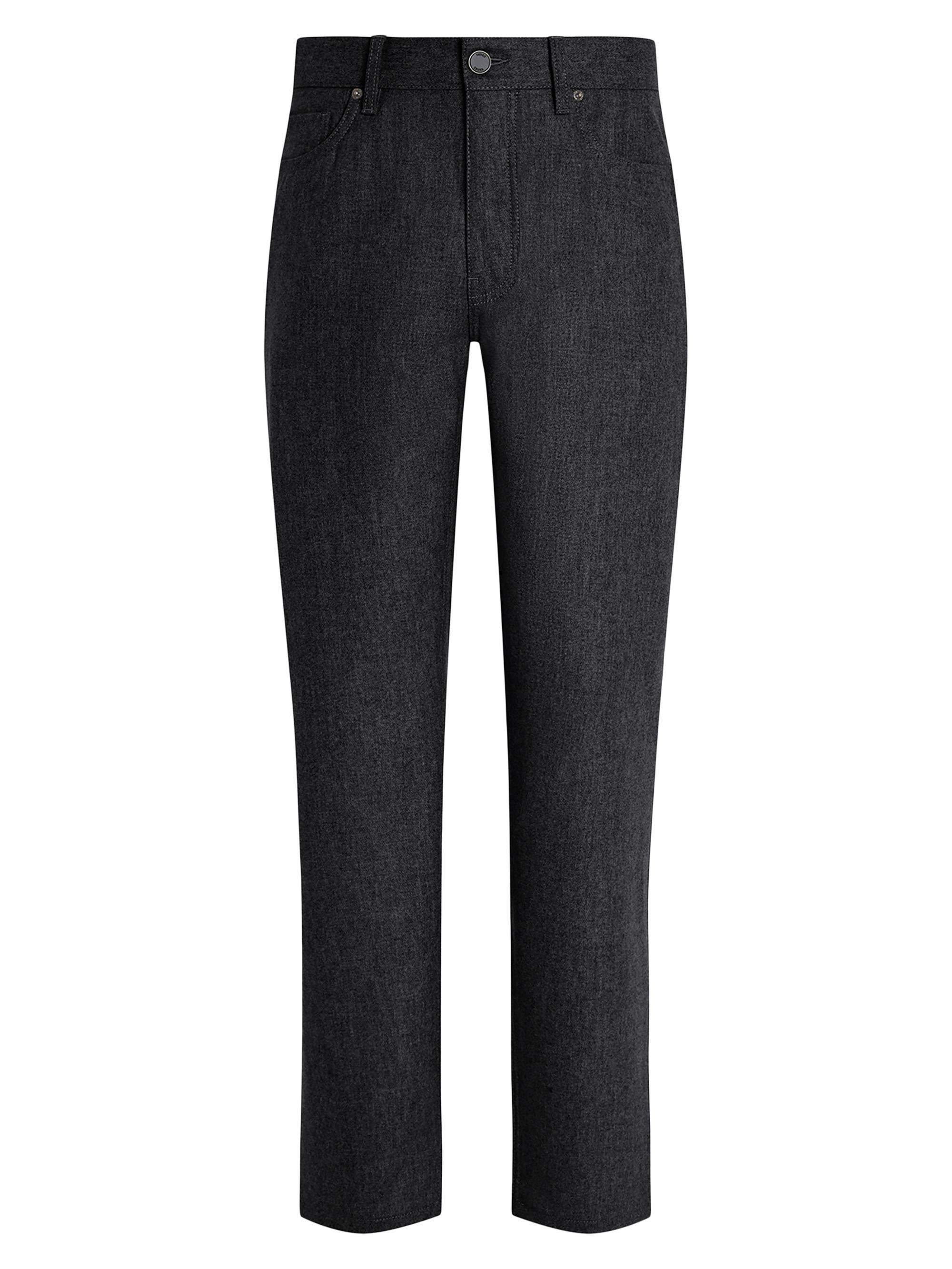 ZEGNA Men's Wool and Cashmere Roccia Jeans - Dark Grey