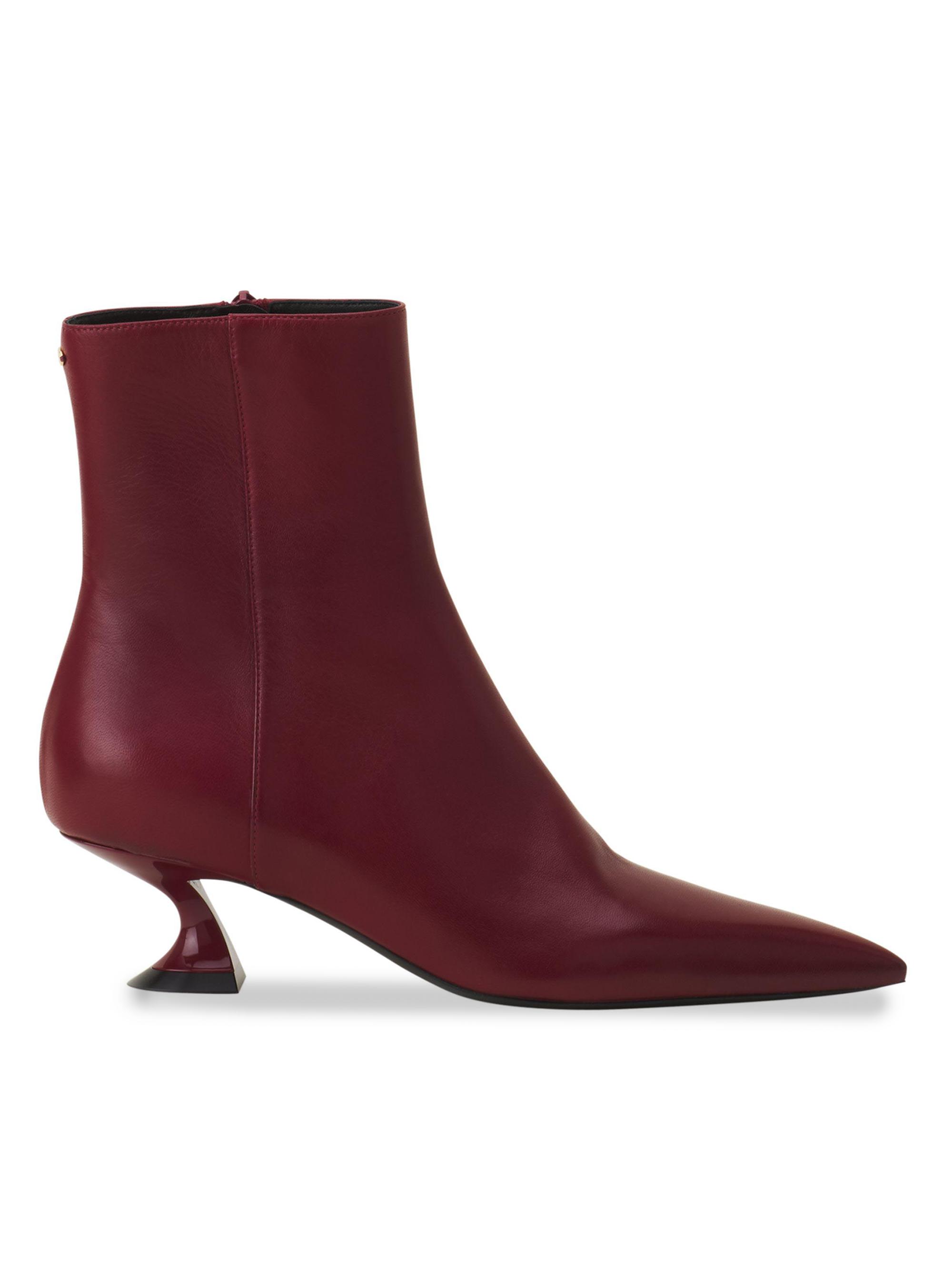Lanvin Women's Midnight Step Leather Ankle Boots - Bacchus
