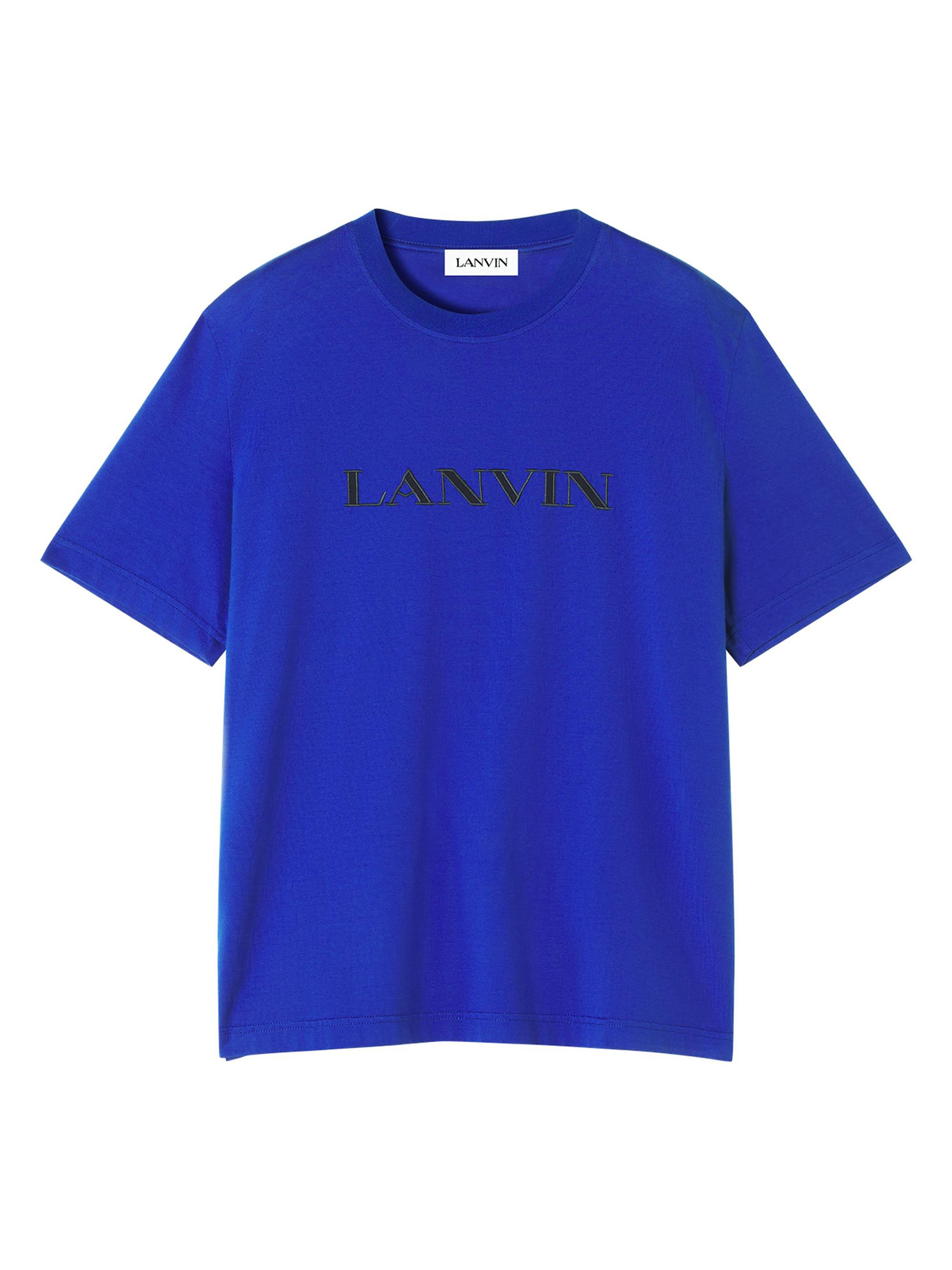 Lanvin Men's Embroidered Cotton T-Shirt - Indigo