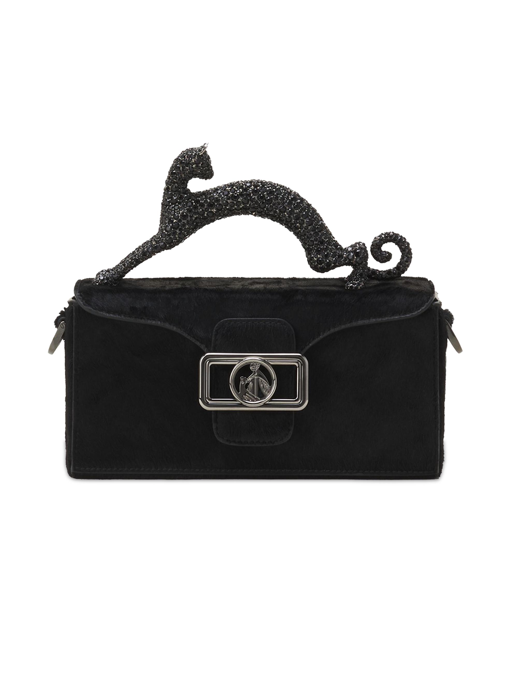 Lanvin Women's Pencil Cat Nano Leather Crossbody Bag - Black