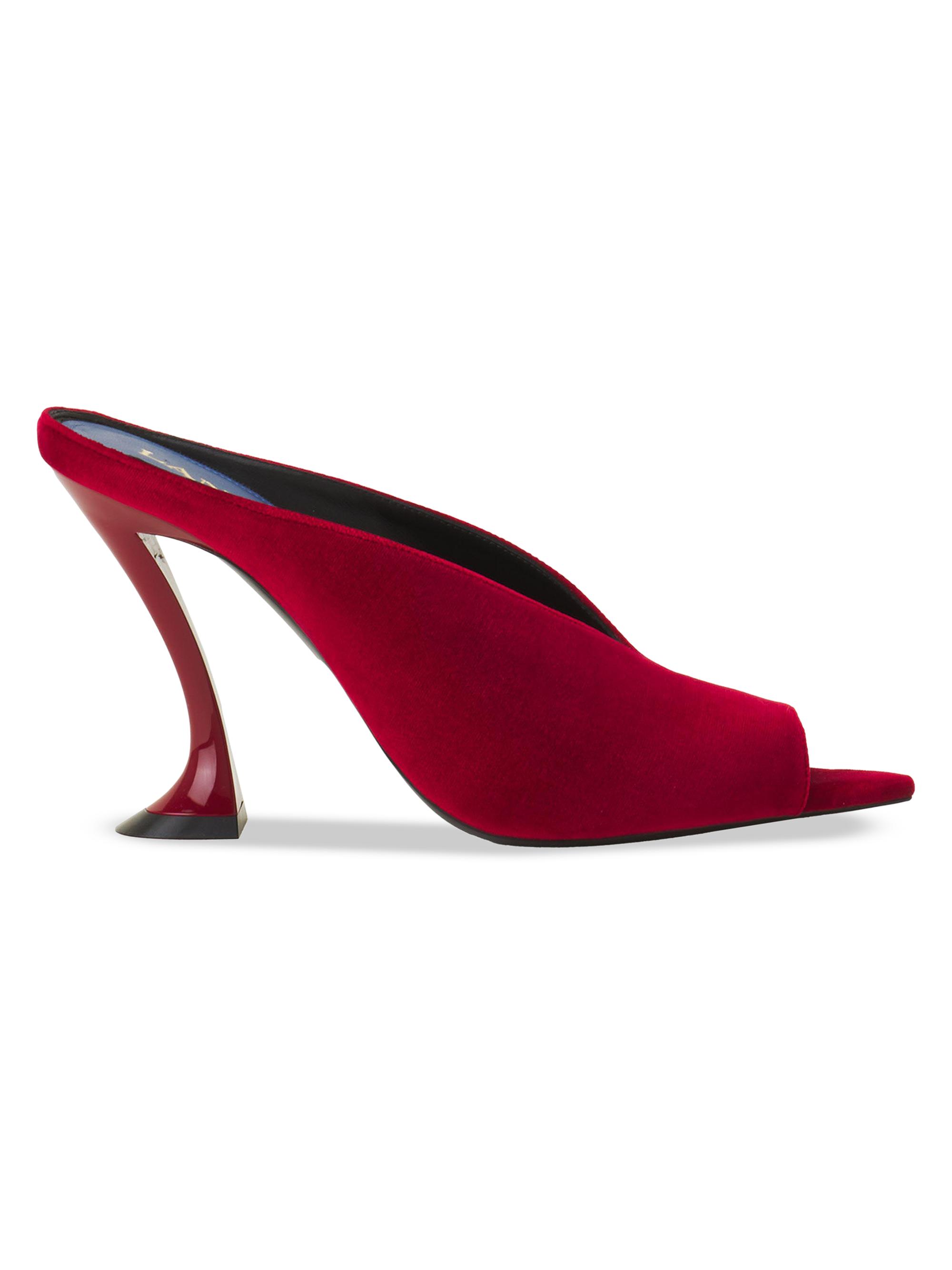 Lanvin Women's Midnight Step Mules in Velvet - Red