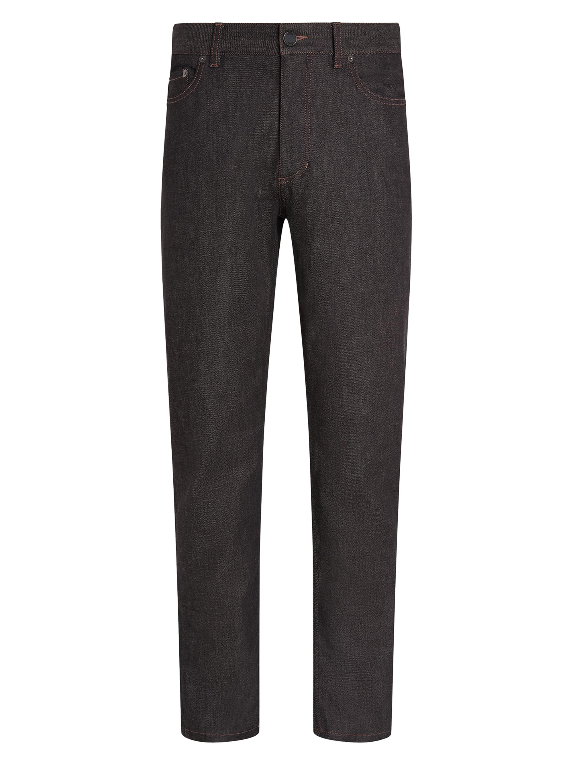 ZEGNA Men's Stretch Cotton and Cashmere Roccia Jeans - Black