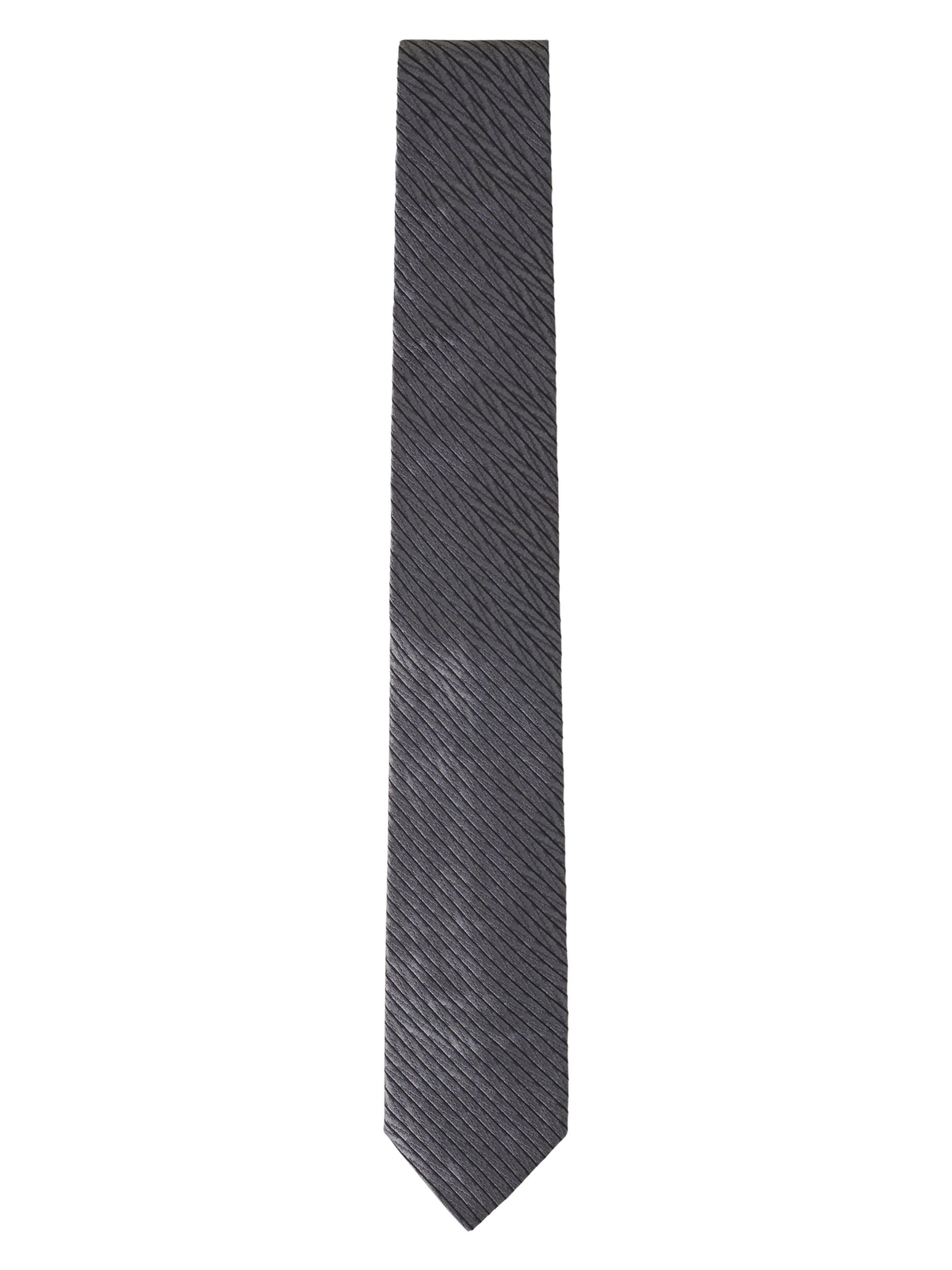 Lanvin Men's Silk Chevron Striped Tie - Grey