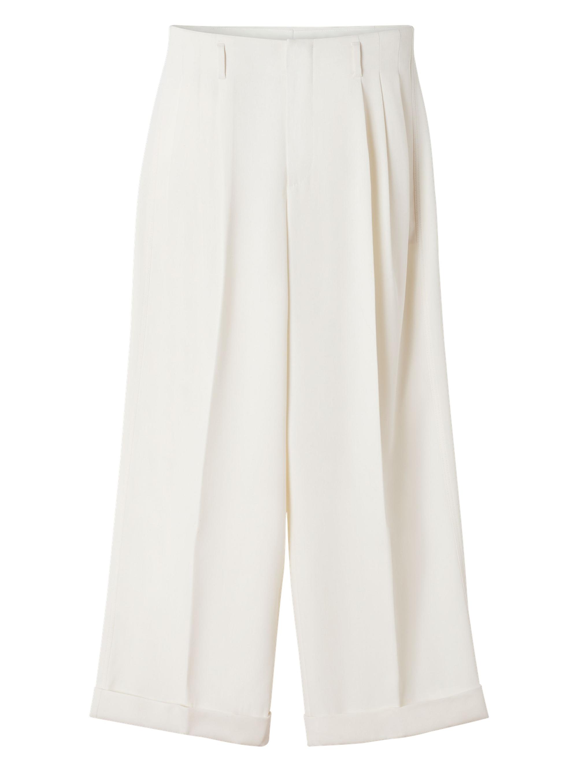Lanvin Men's Wide-Leg Wool Pants - Ecru