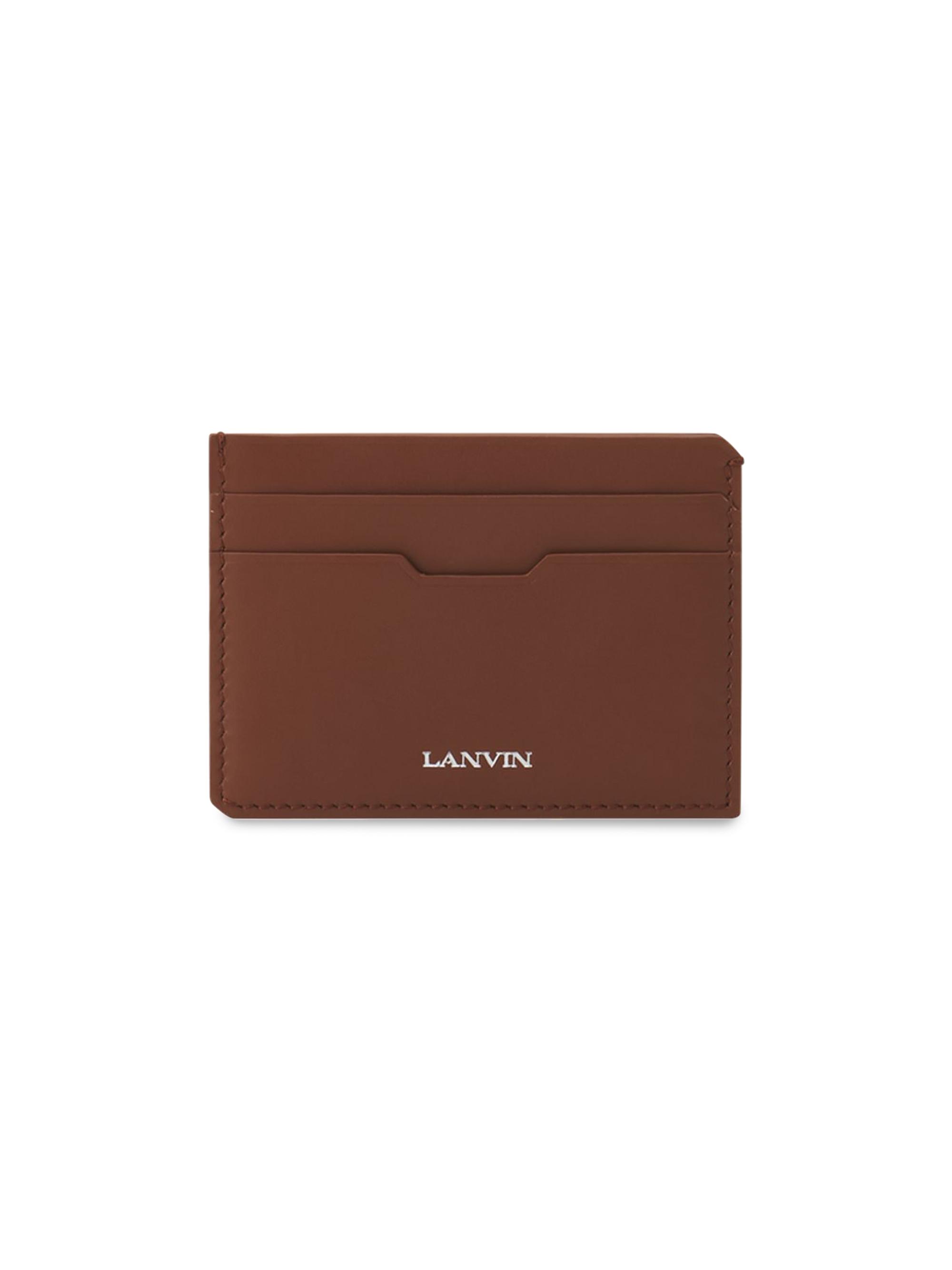 Lanvin Men's Compagnon Leather Cardholder - Chestnuts