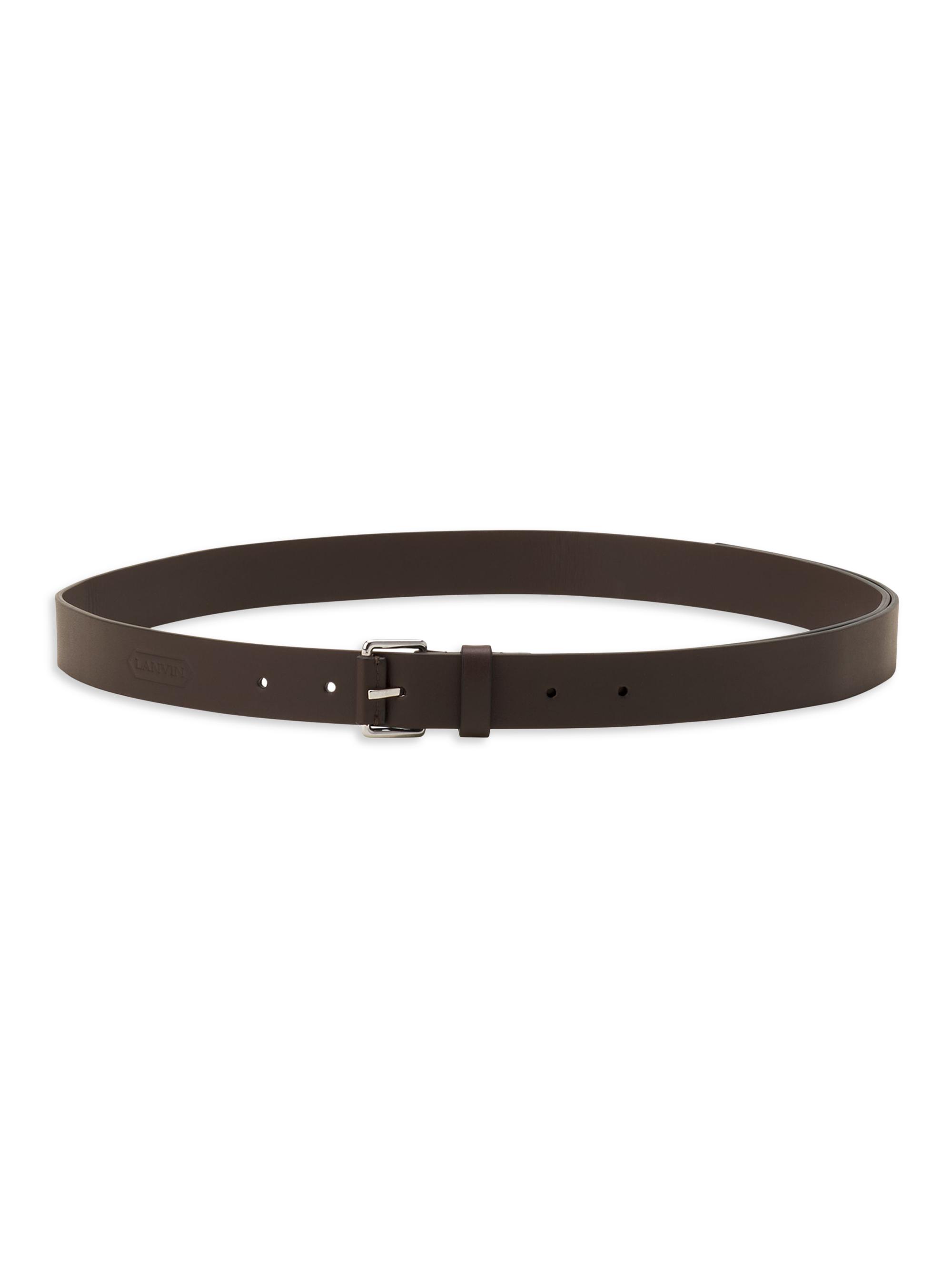 Lanvin Men's Compagnon Leather Belt - Dark Brown