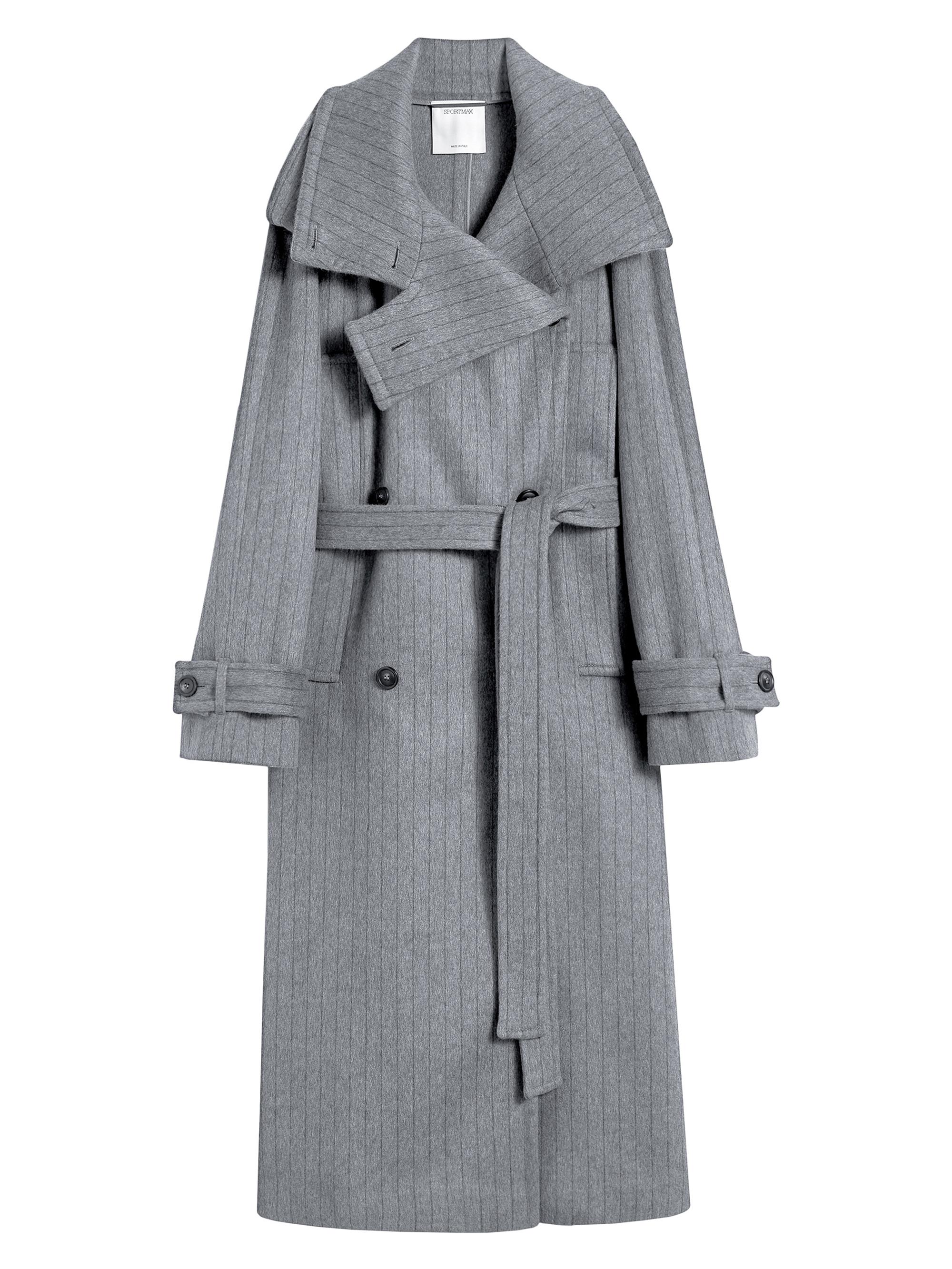 Sportmax Pinstriped Trench Coat in Pure Wool | Saks Fifth Avenue