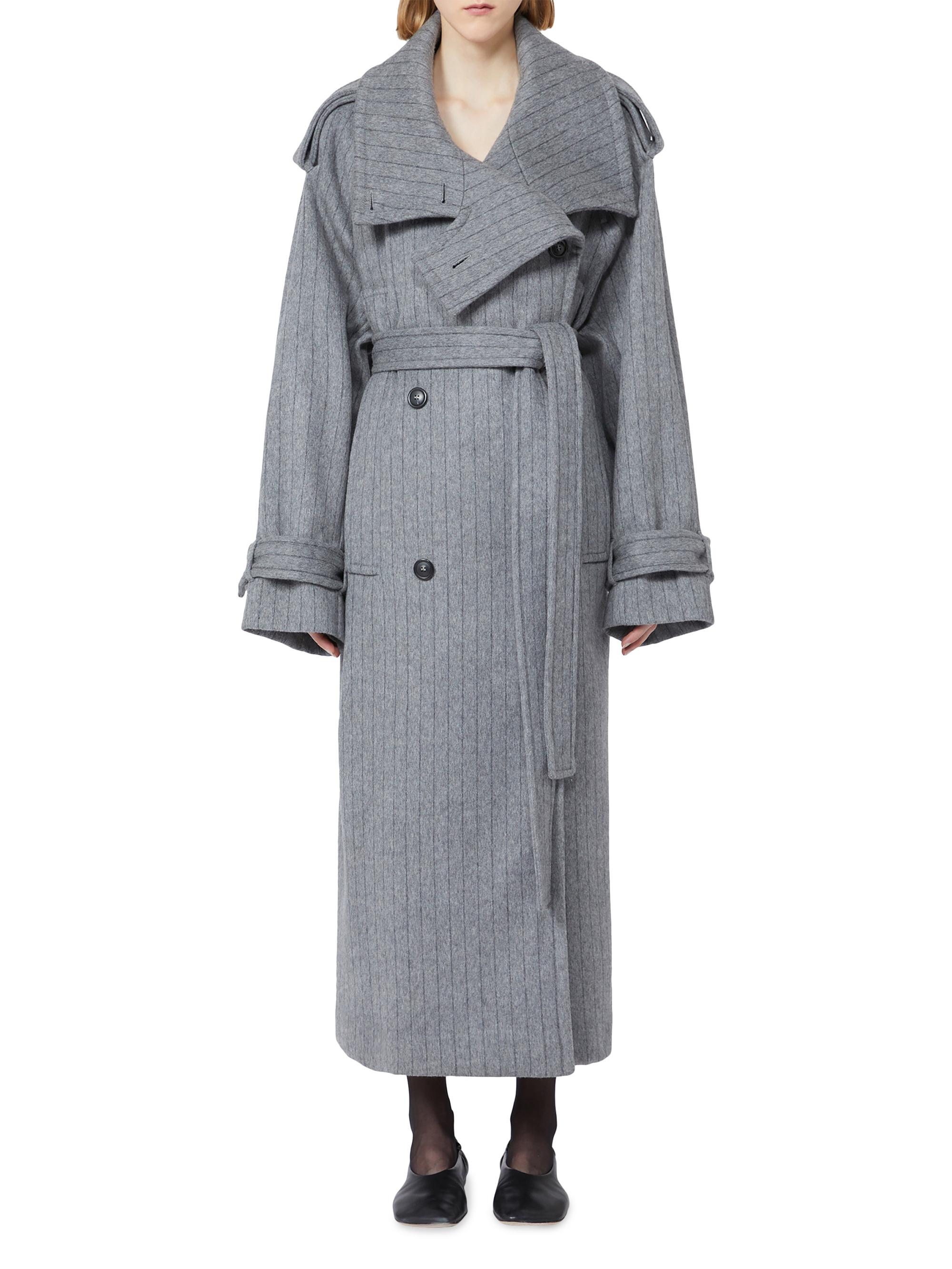 Sportmax Pinstriped Trench Coat in Pure Wool | Saks Fifth Avenue