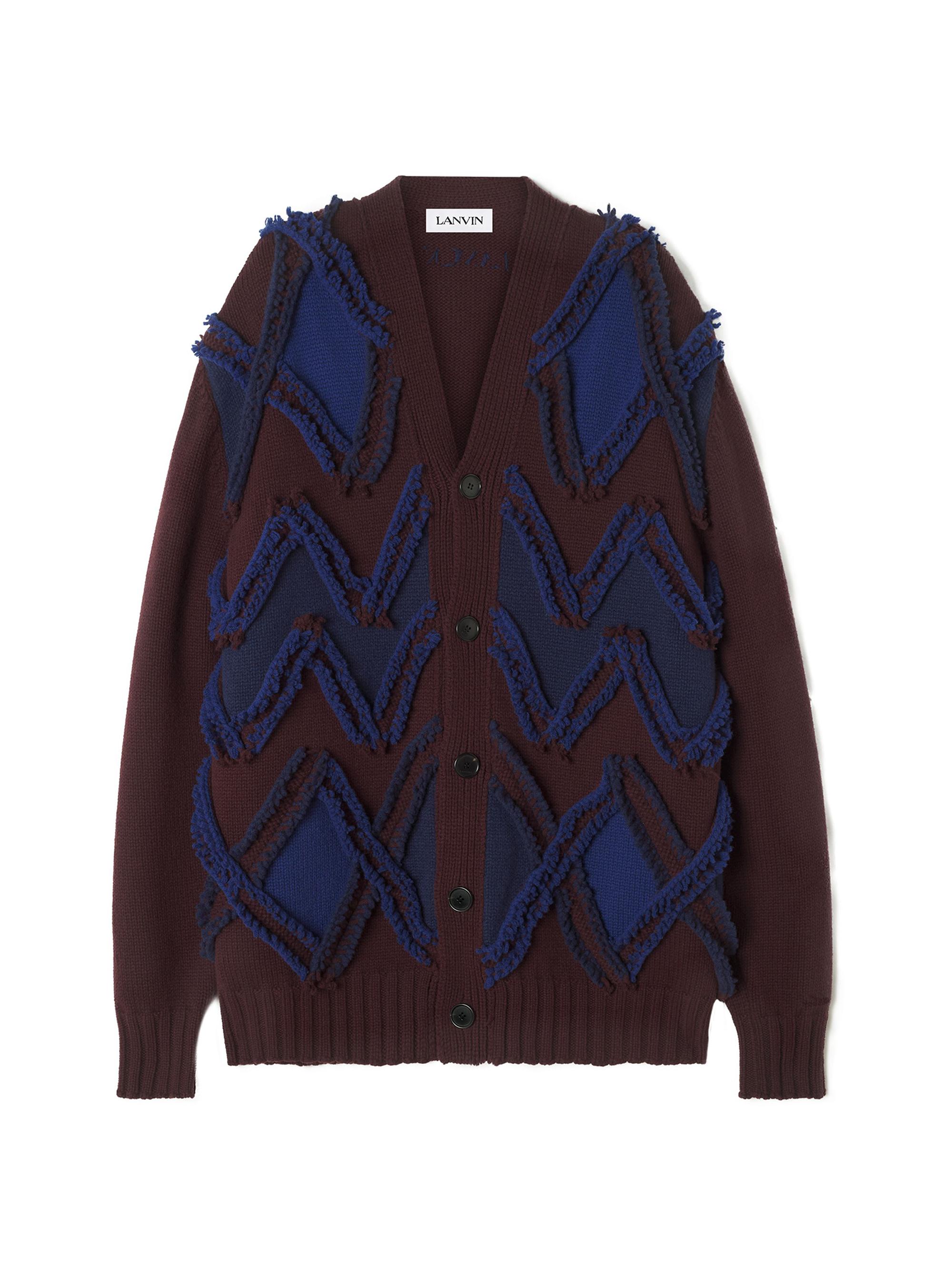 Lanvin Men's Oversized Cardigan in Jacquard - Bacchus
