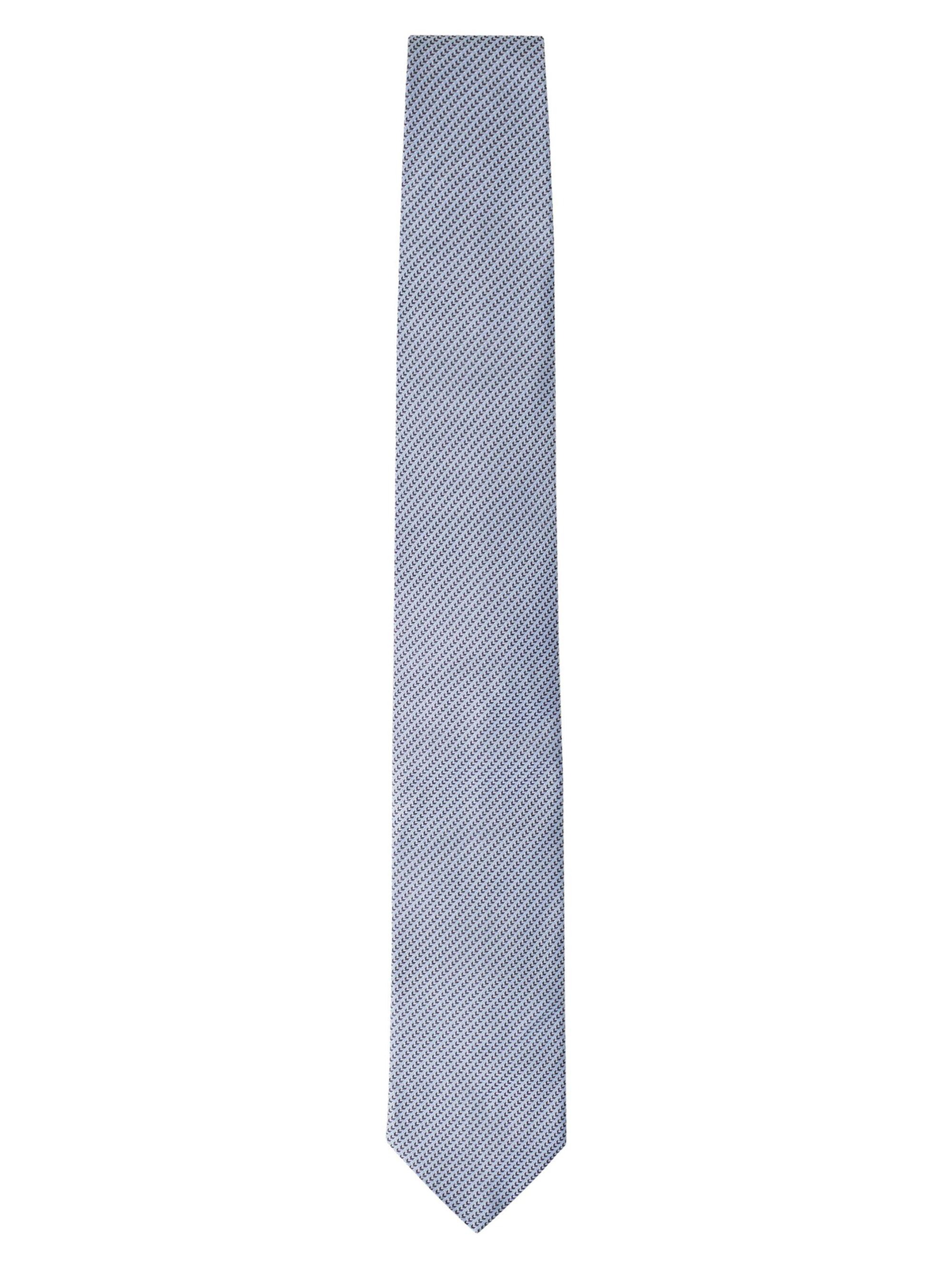 Lanvin Men's Mini Chevron Silk Tie - Blue