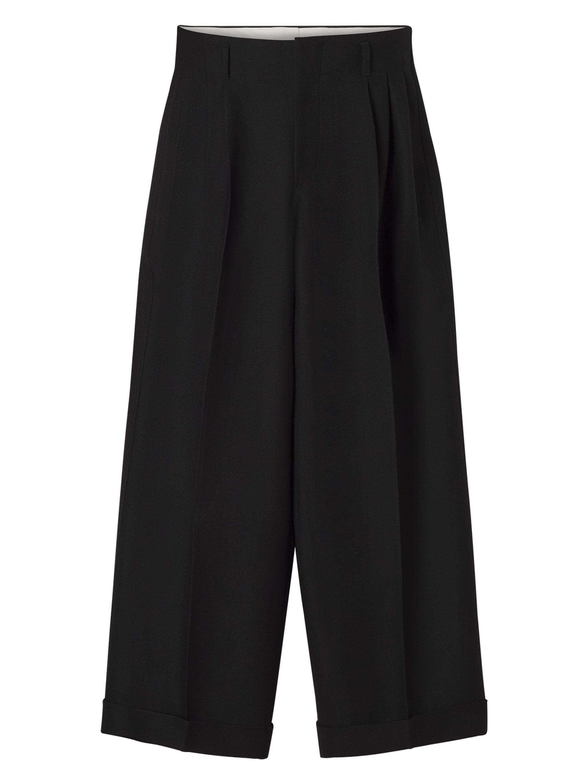 Lanvin Men's Wide-Leg Flannel Pants - Black