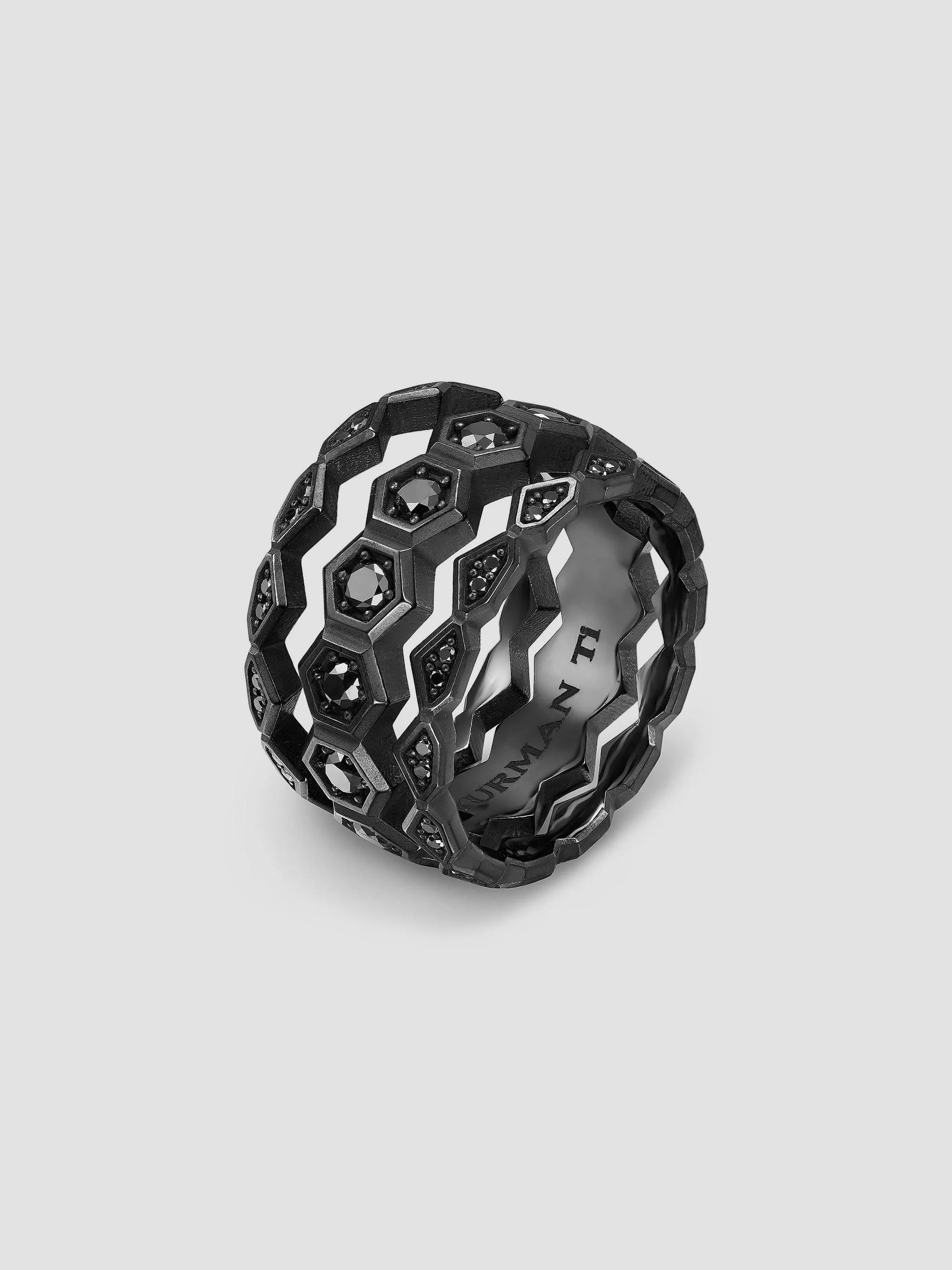 David Yurman Hex Stack Ring in Black Titanium | Saks Fifth Avenue