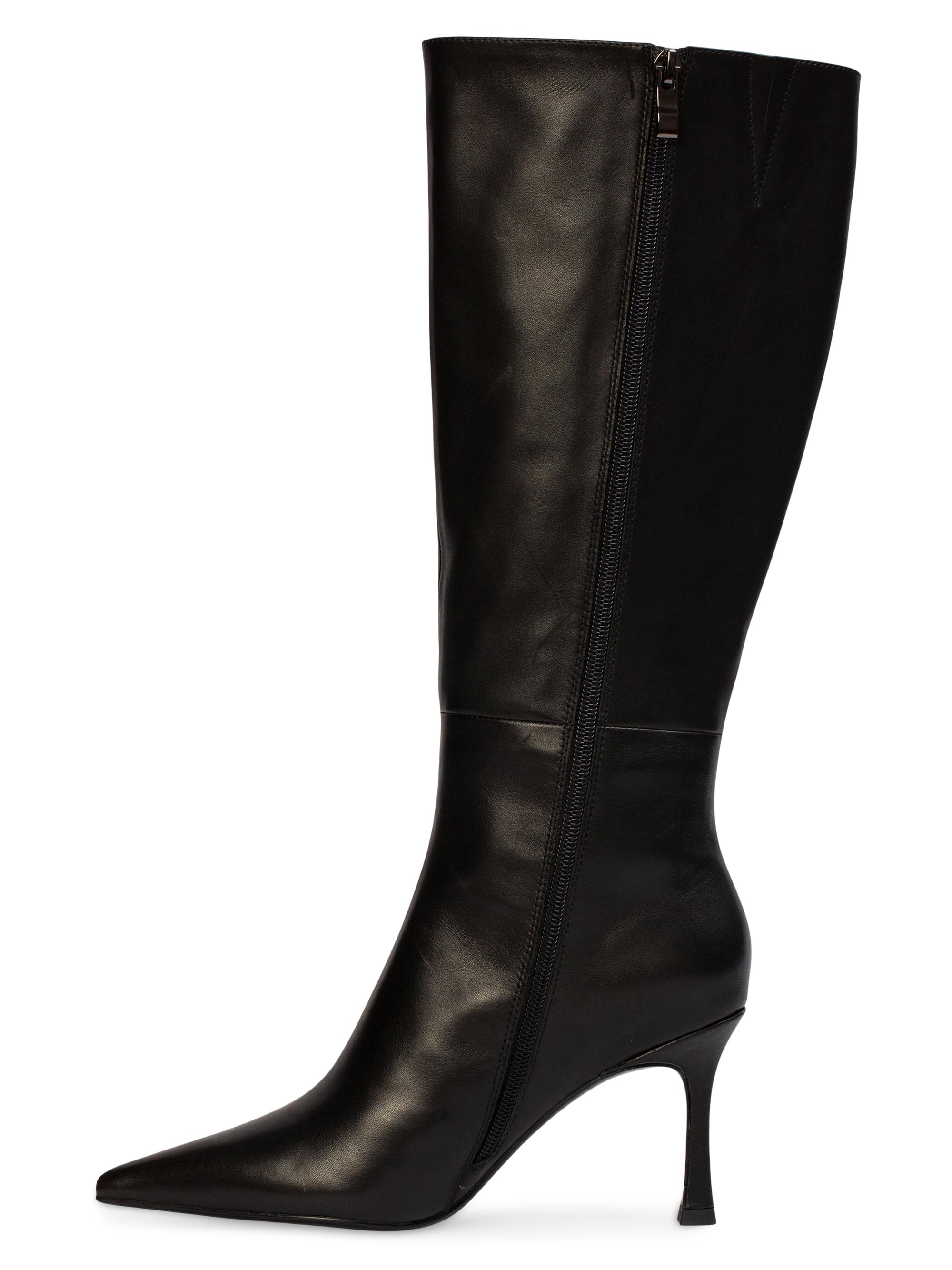 Black Suede Studio Draya 80MM Snake Print Knee-High Boots | Saks