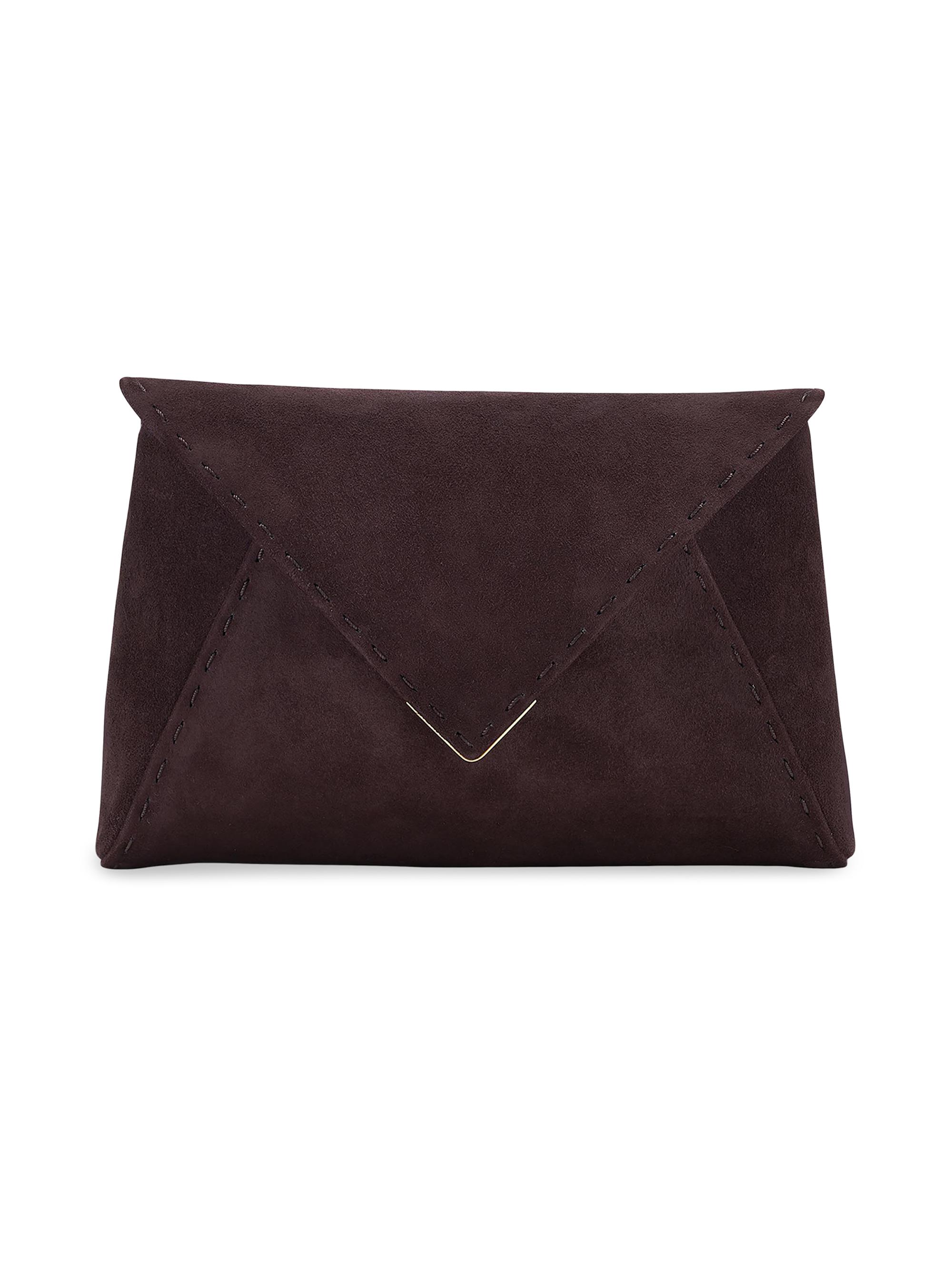 Tyler Ellis Women's Lee Pouchet Small Suede with Gold Hardware - Mocha