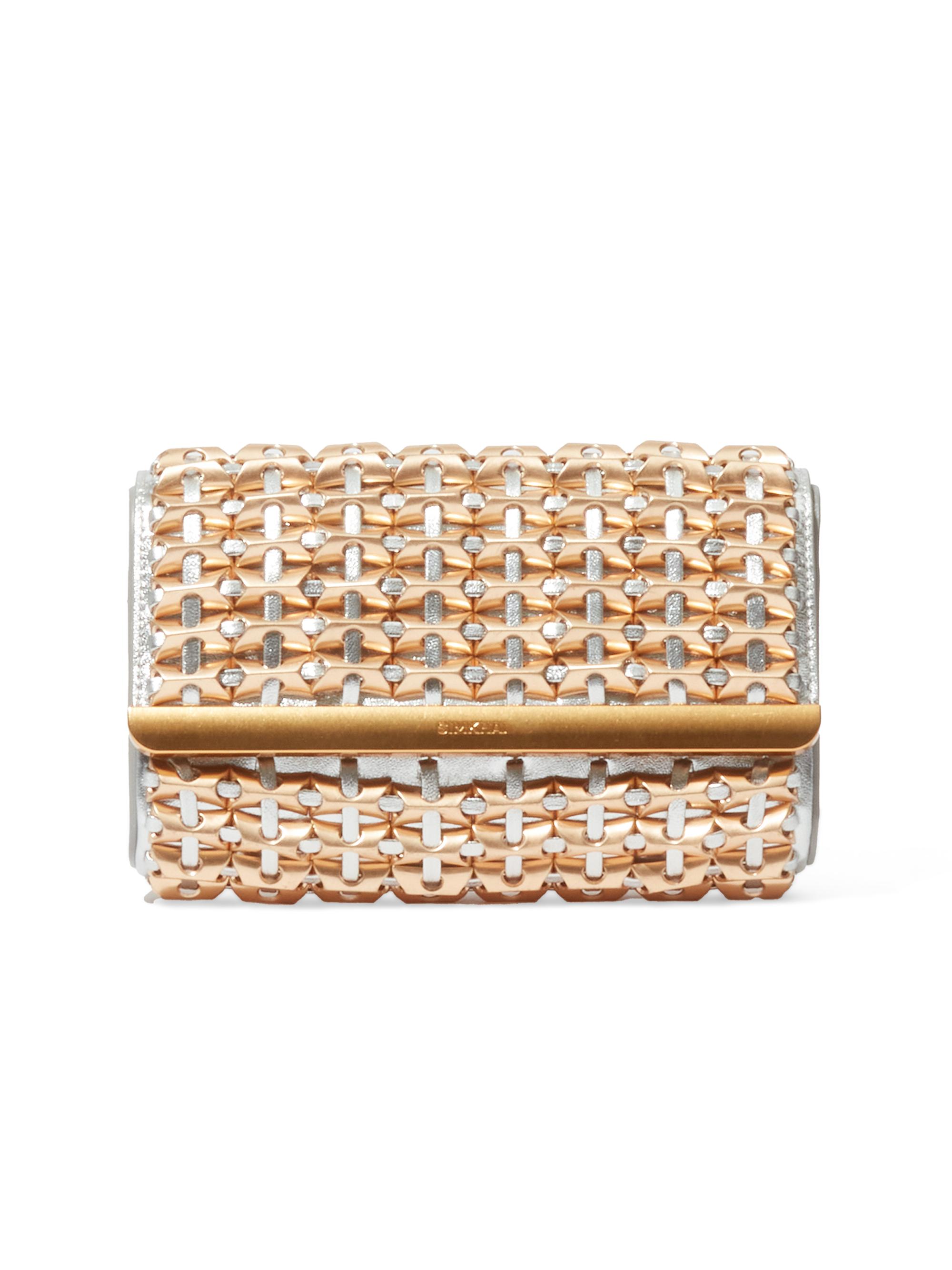 SIMKHAI Women's Rola Beaded Metallic Leather Convertible Clutch - Silver