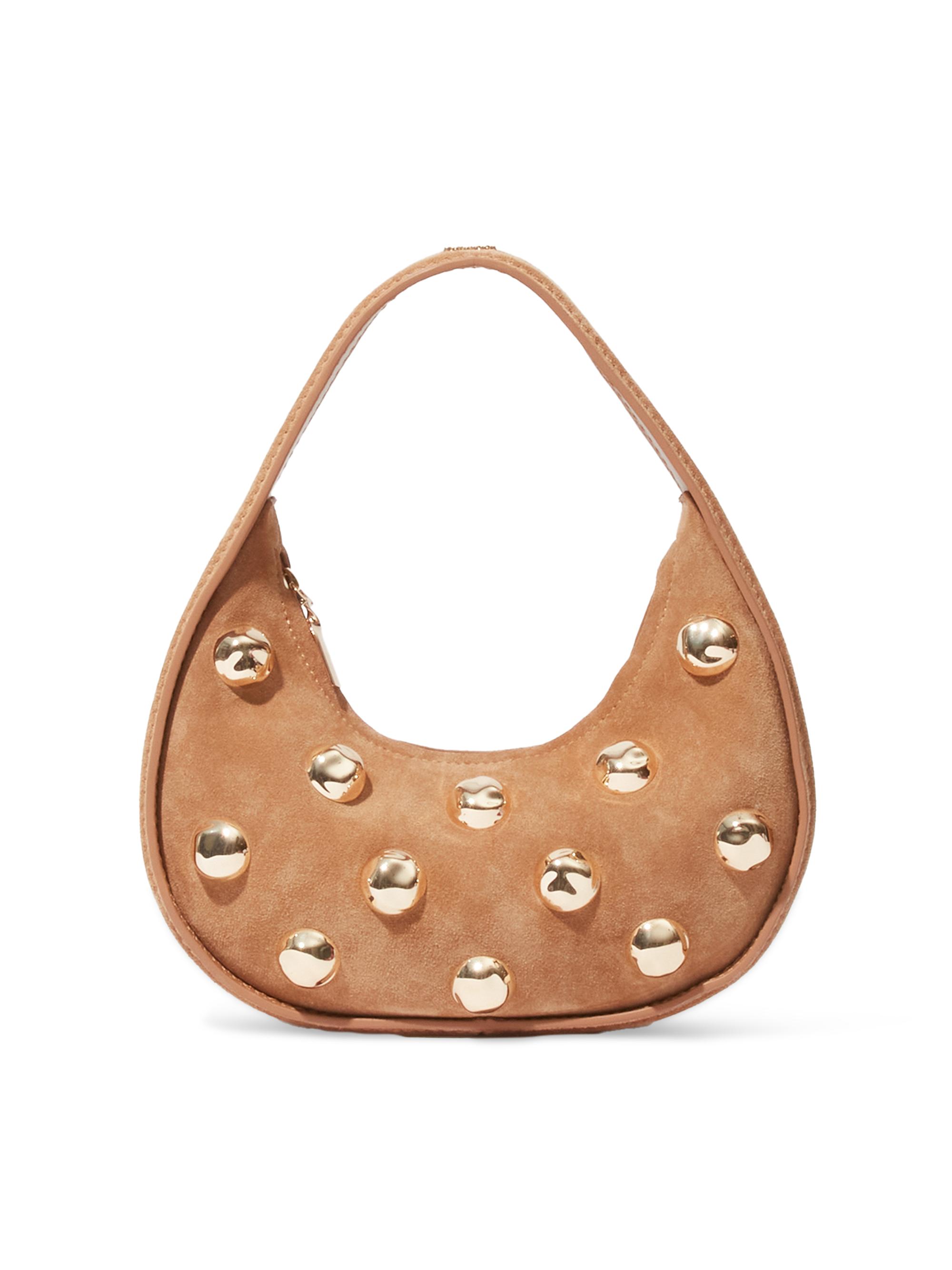 SIMKHAI Women's Finn Studded Suede Shoulder Bag - Camel