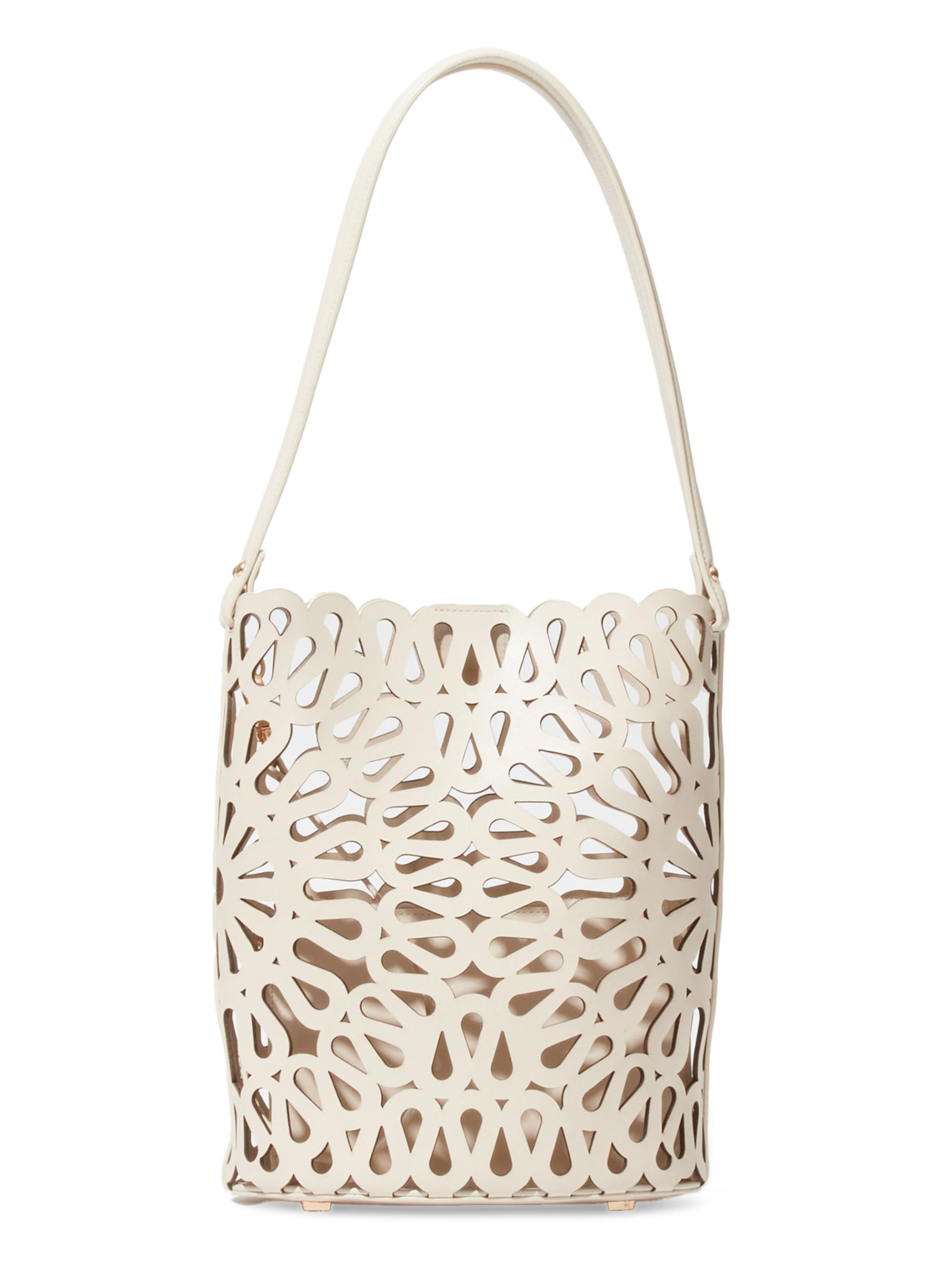 SIMKHAI Women's McCall Laser-Cut Leather Bucket Bag - Cream