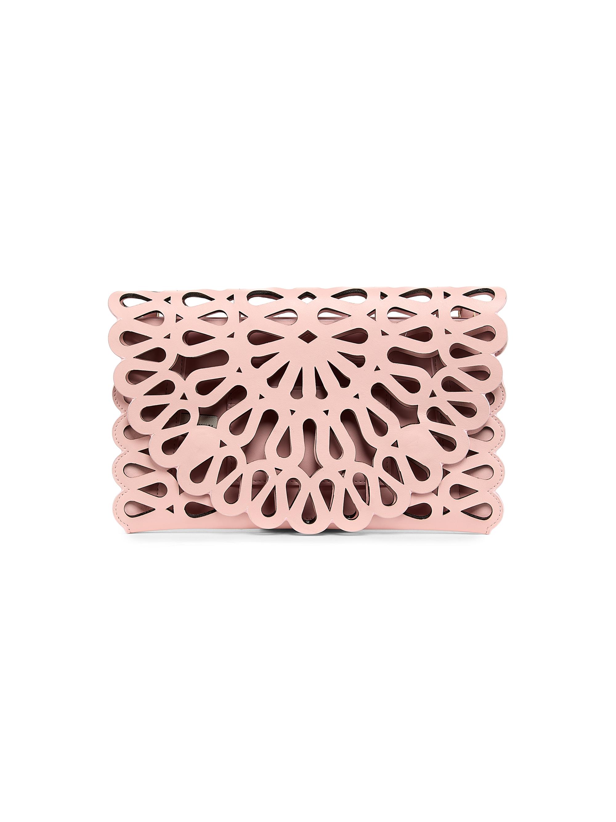 SIMKHAI Women's McCall Laser-Cut Leather Clutch - Pale Pink