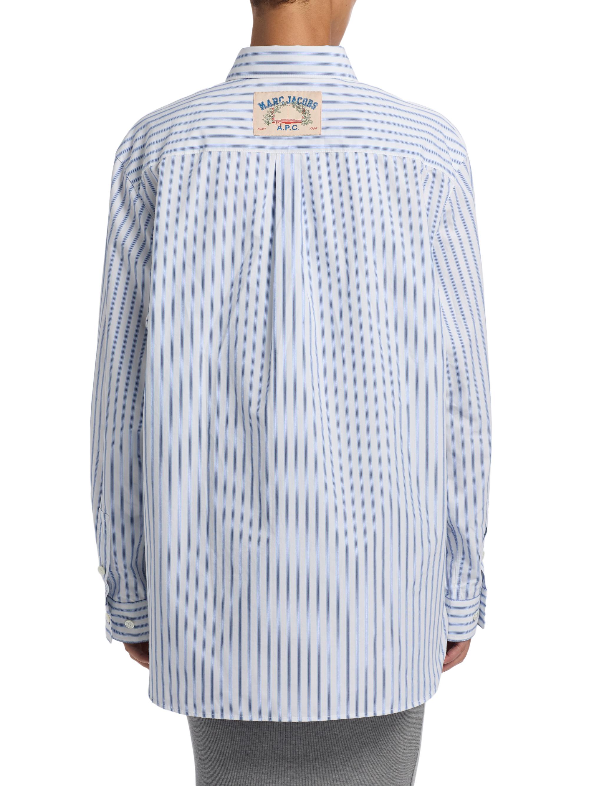Marc Jacobs x A.P.C. Logo-Embroidered Striped Cotton Poplin Shirt