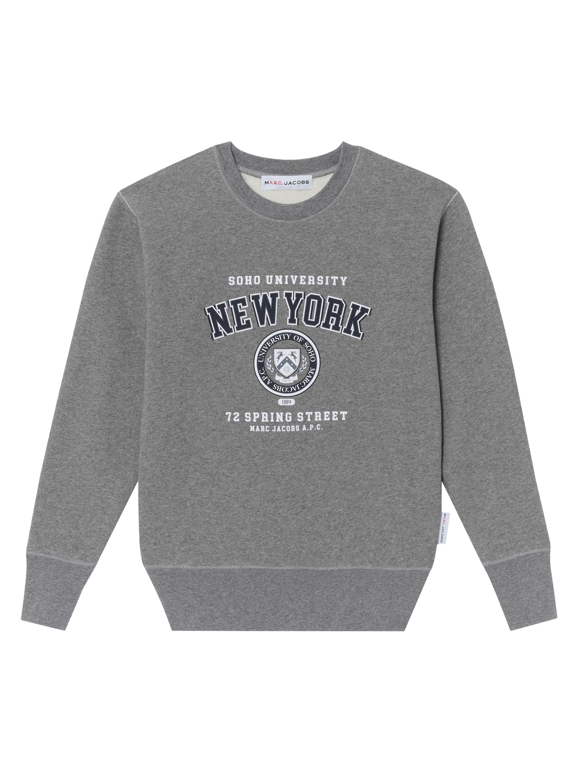 Marc Jacobs x A.P.C. Women's NY Crewneck Shrunken-Fit Sweatshirt - Heather Grey