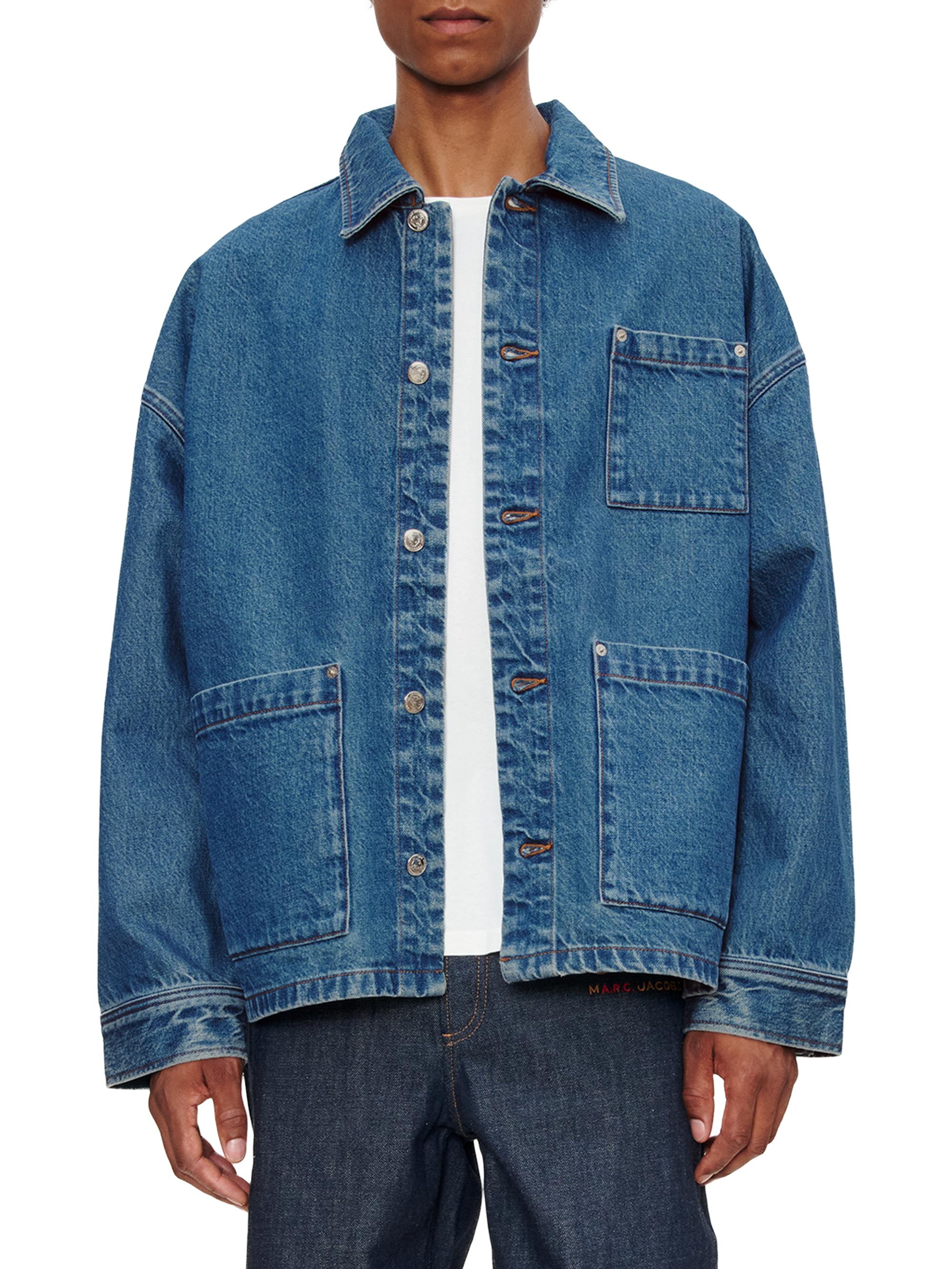 Marc Jacobs x A.P.C. Women's Logo Patch Letter Denim Jacket - Washed Indigo