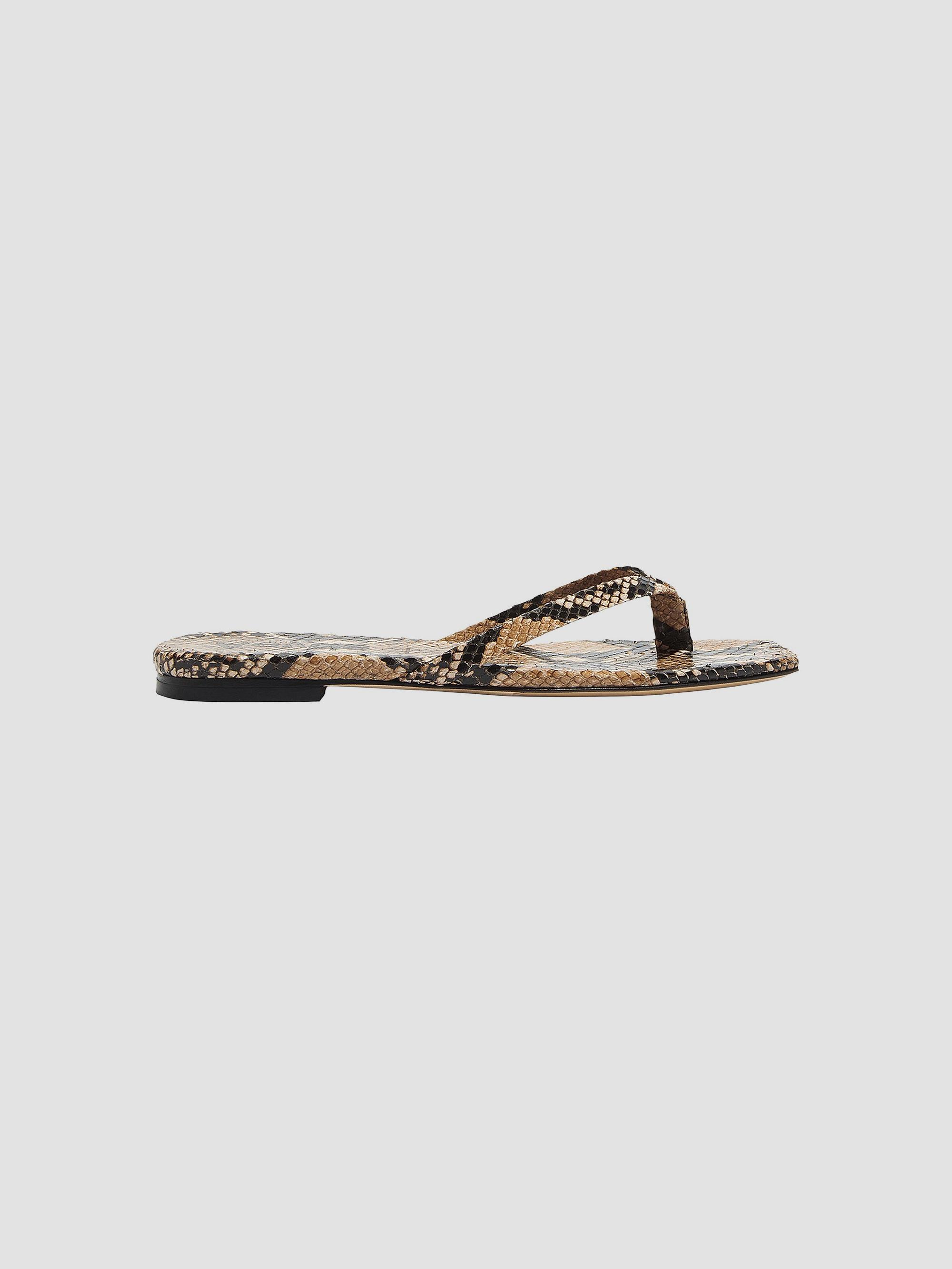 Aeyde Women's Renee Snake-Embossed Leather Sandals - Hazelnut | Thumbnail 7