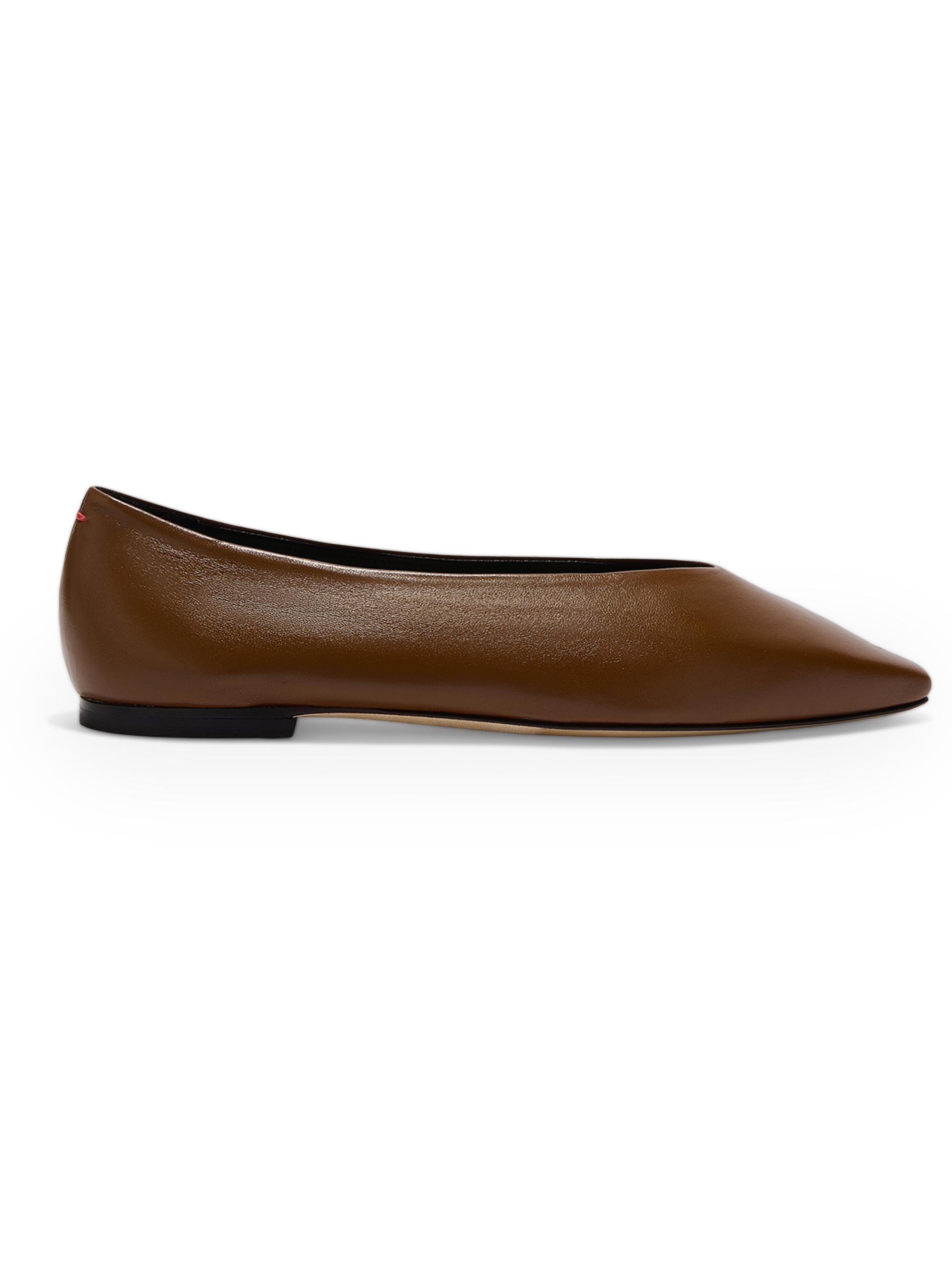 aeyde Women's Betty Leather Flats - Tobacco