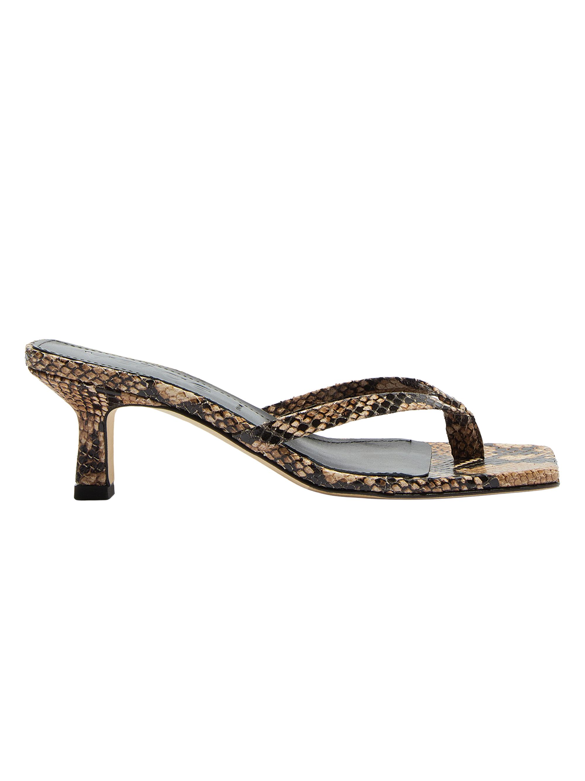 aeyde Women's Wilma Snakeskin-Embossed Leather Sandals - Hazelnut