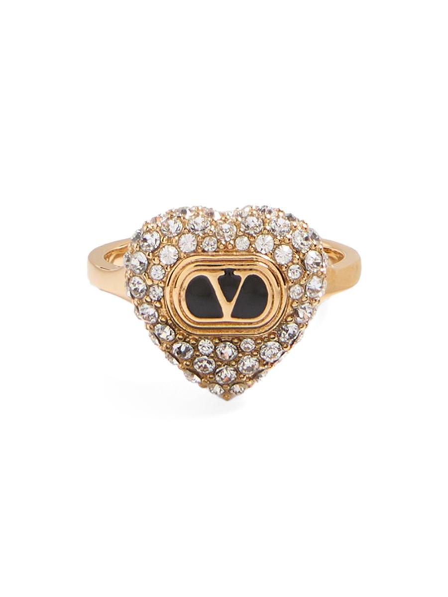 Valentino Garavani Women's Coeur Royal Ring In Metal, Enamel And Swarovski Crystals In Gold