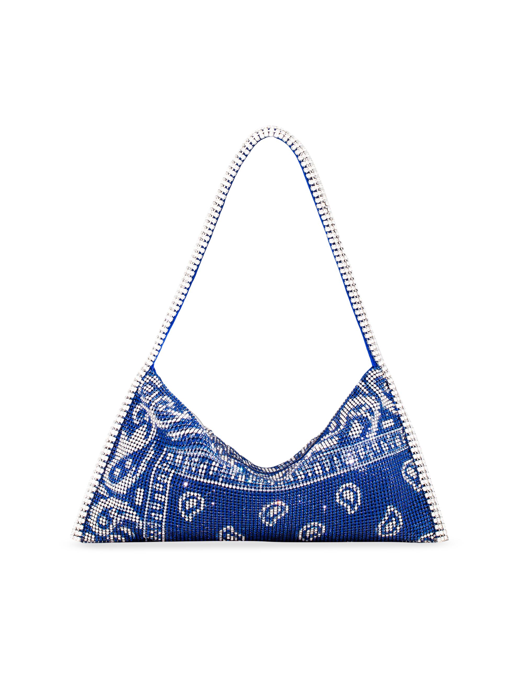 Benedetta Bruzziches Women's Your Best Friend La Grande Crystal Metal Shoulder Bag - Blue Bandana