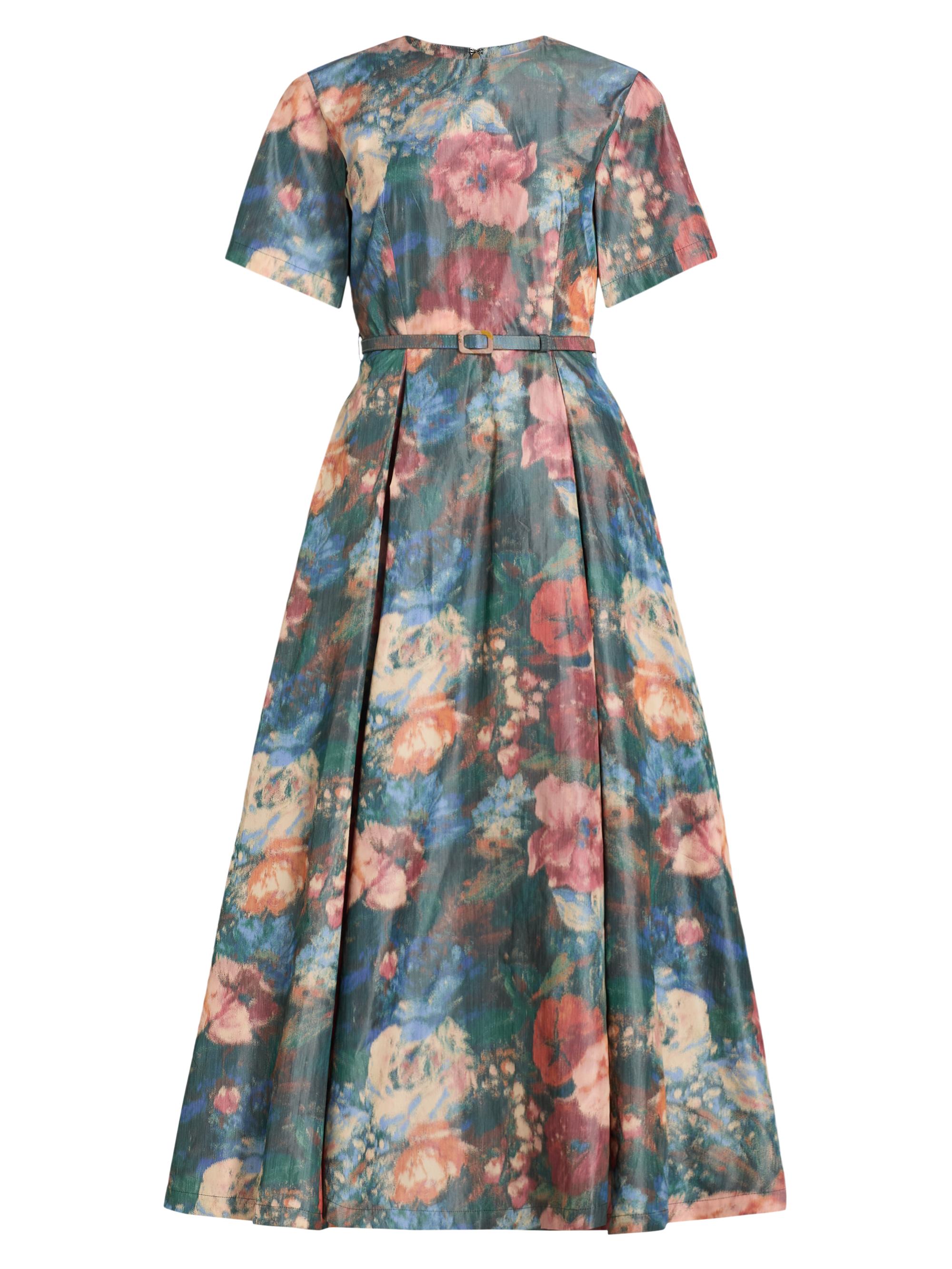 Prabal Gurung Women's Floral Taffeta A-Line Cocktail Dress - Green Peach Multi