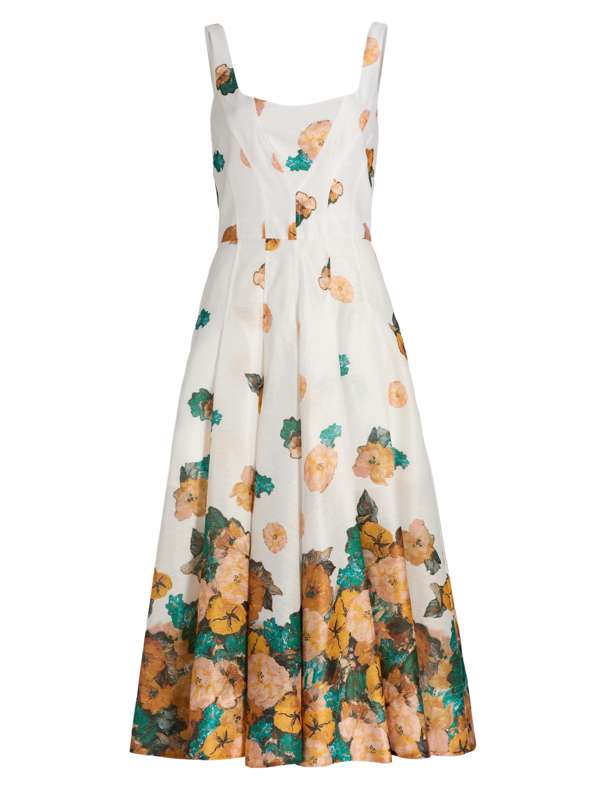 Prabal Gurung Women's Sun Floral Corset Midi-Dress - White Multi