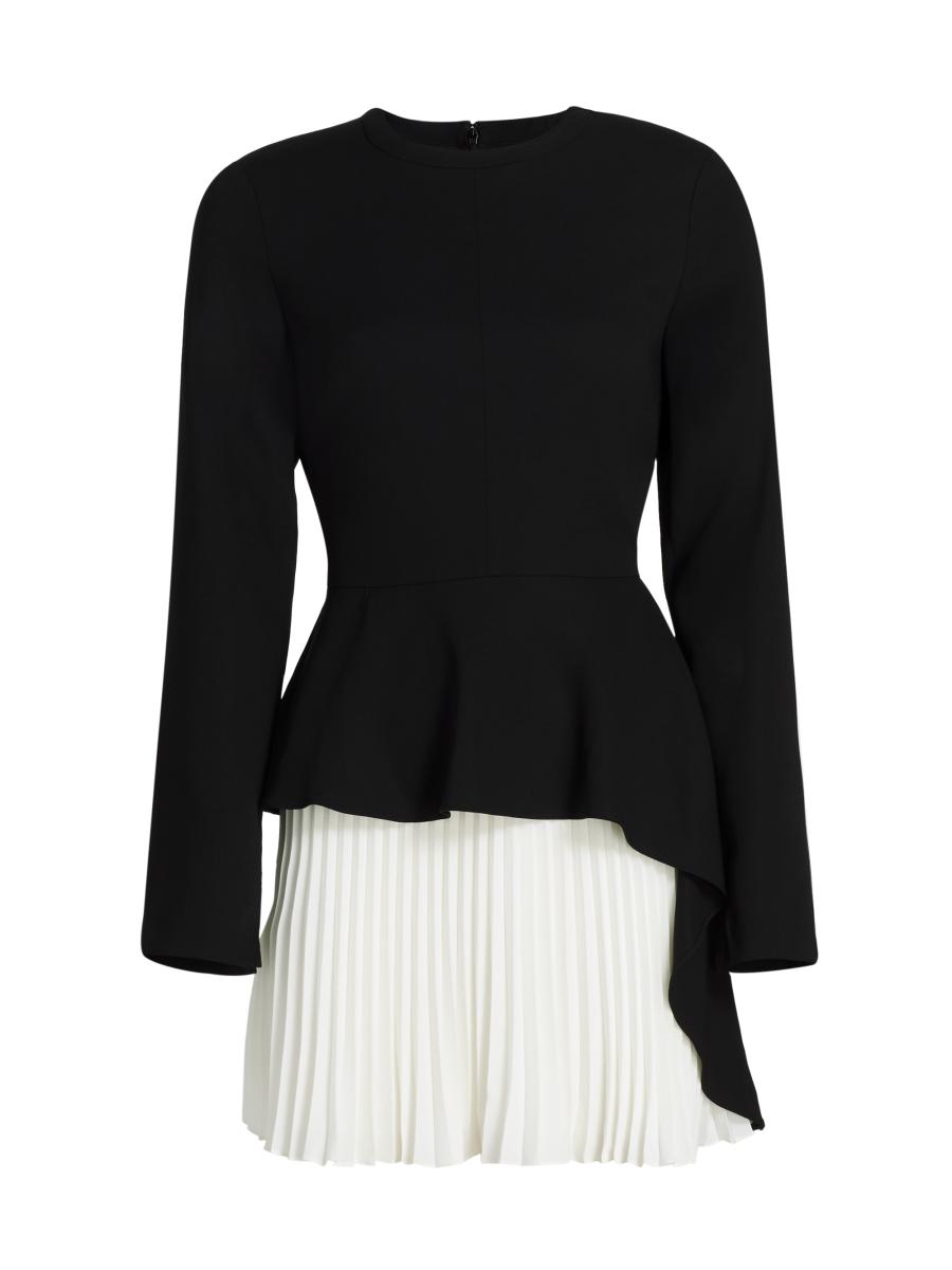 SIMKHAI Amberly Pleated Long-Sleeve Minidress | Saks Fifth Avenue