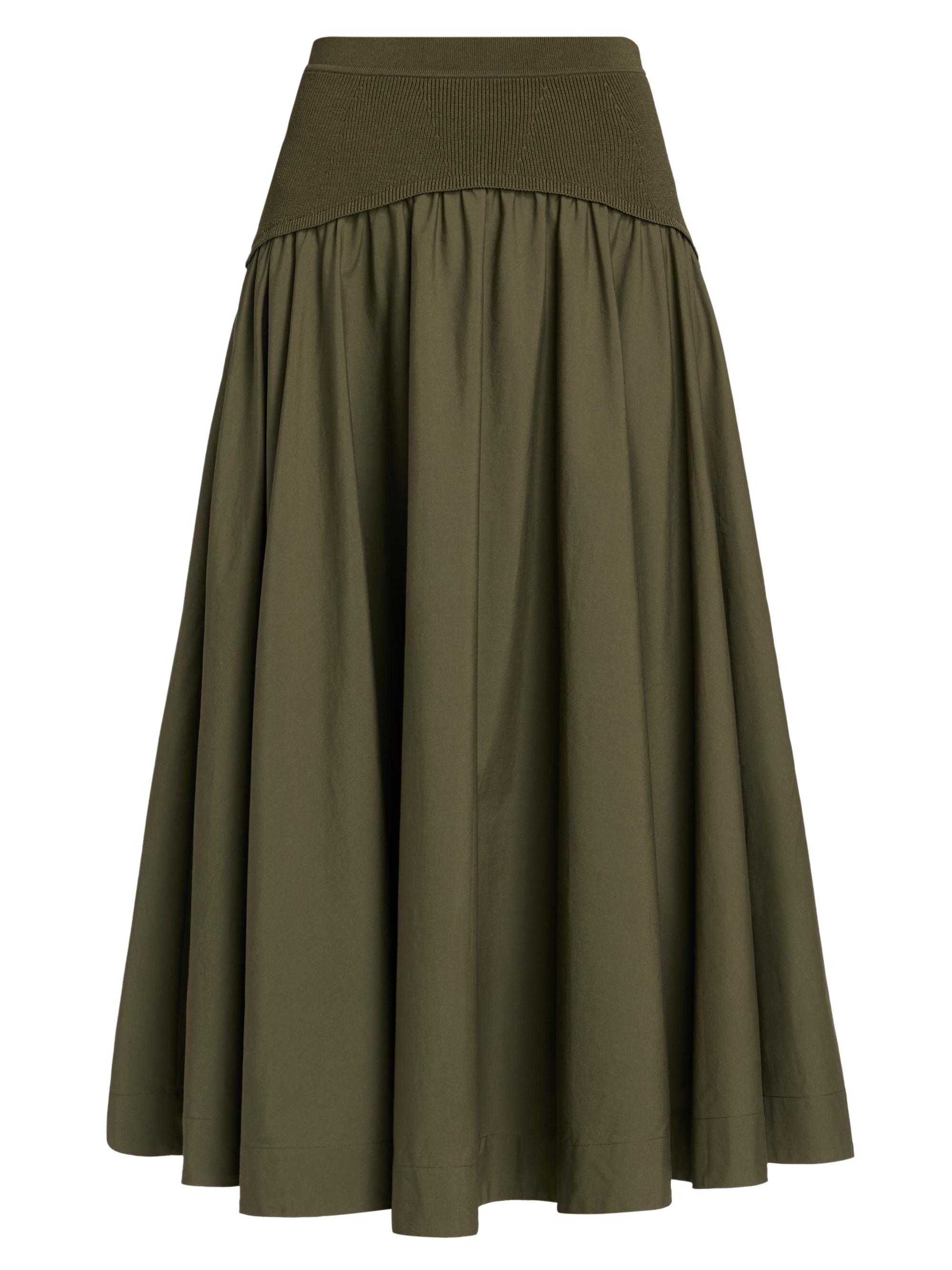 SIMKHAI Women's Ovie Cotton Midi-Skirt - Fern