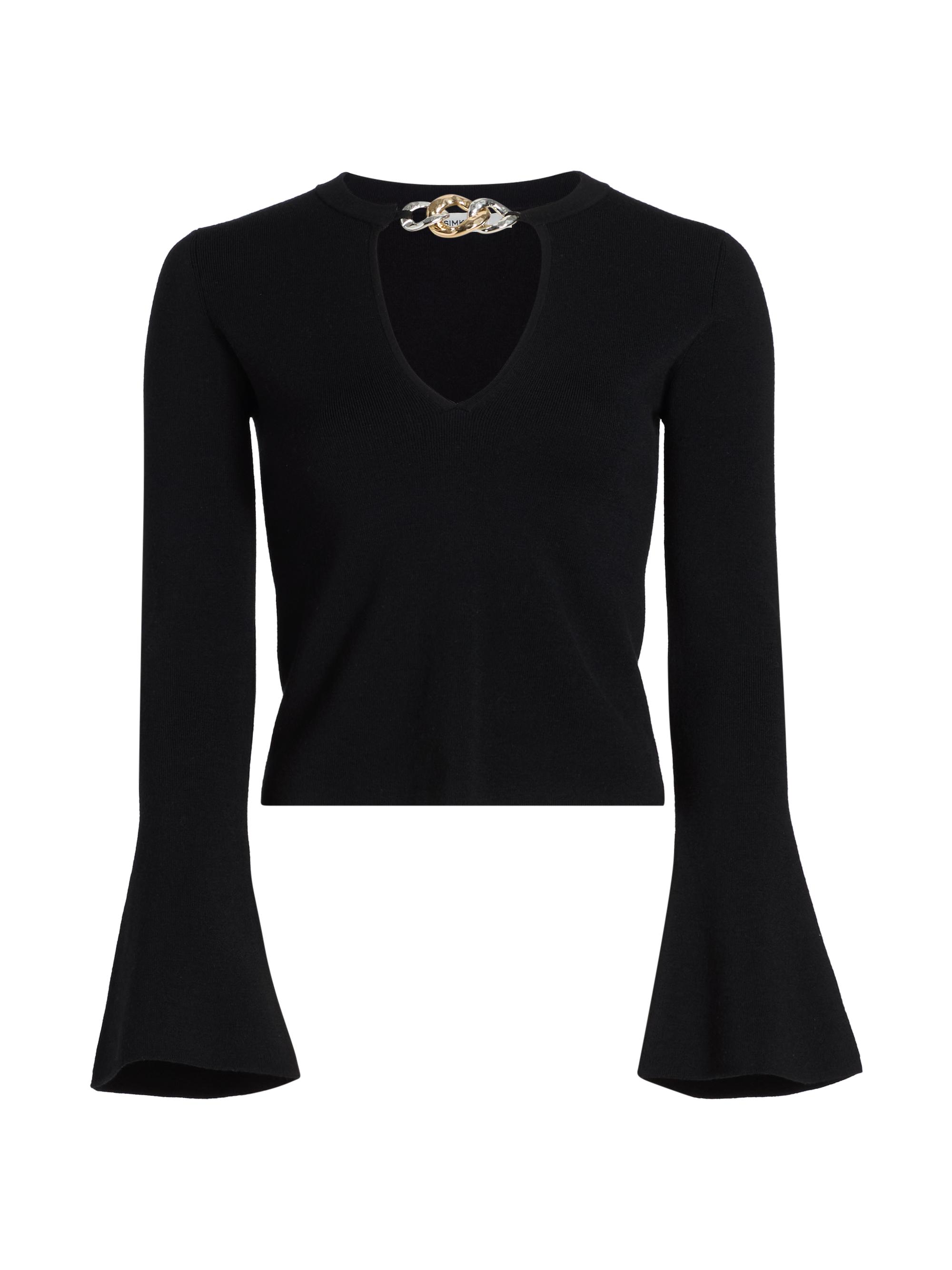 SIMKHAI Women's Evren Wool Sweater - Black