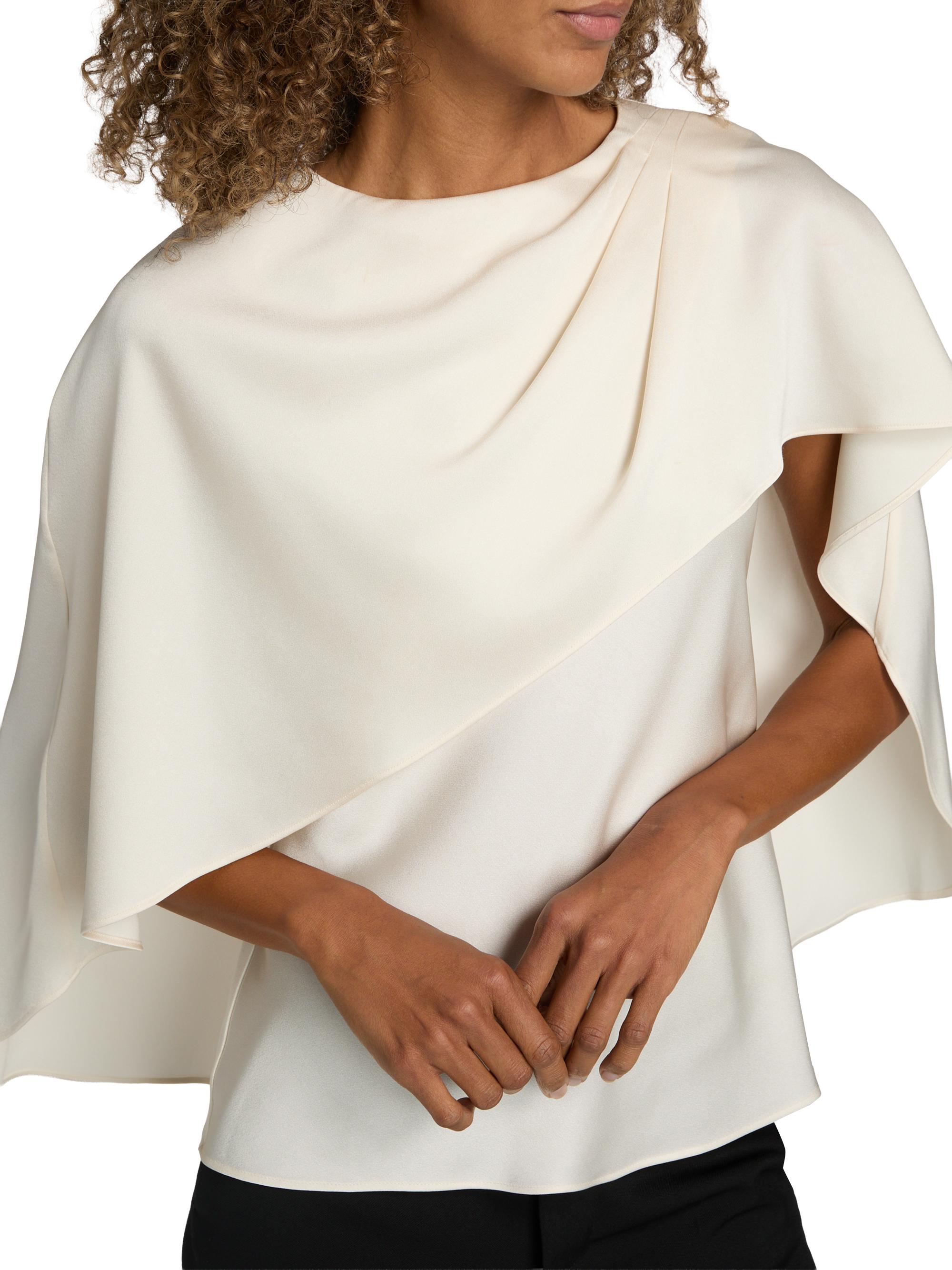 SIMKHAI Eliora Satin Cape Blouse | Saks Fifth Avenue
