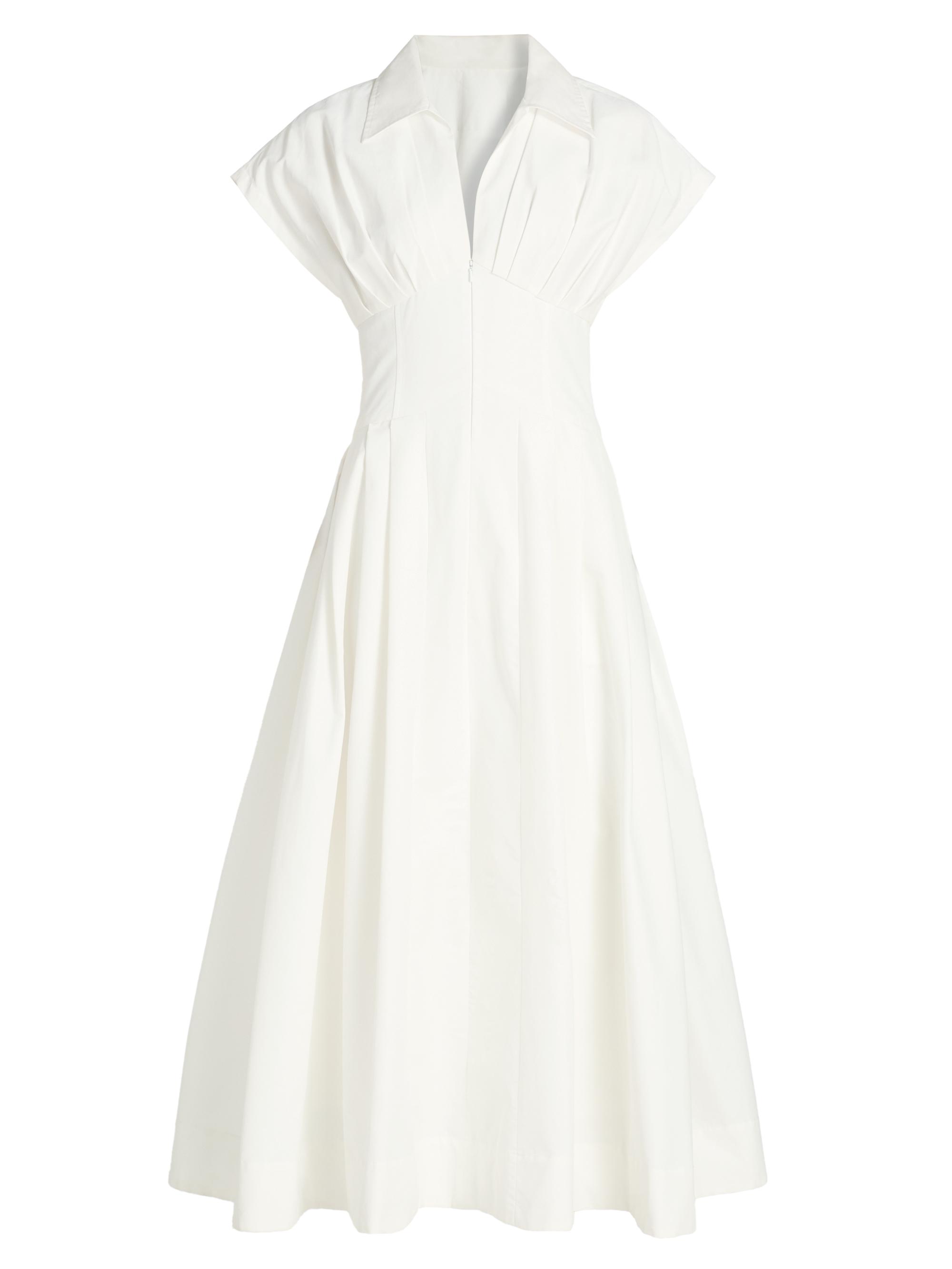 SIMKHAI Women's Farlow Cotton-Blend Midi-Dress - White