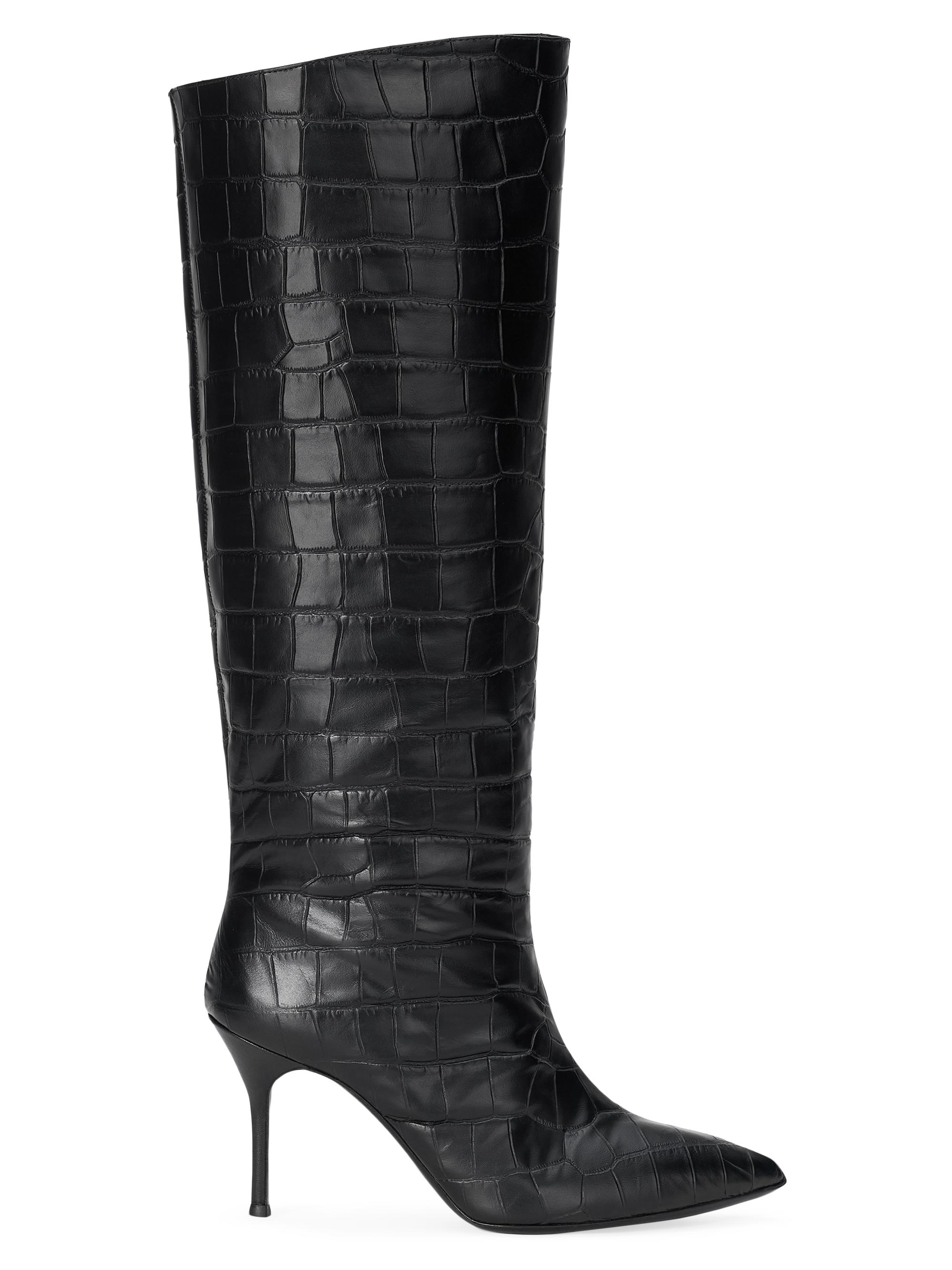 Staud Women's Sebastian 90MM Croc-Embossed Leather Boots - Black Croc