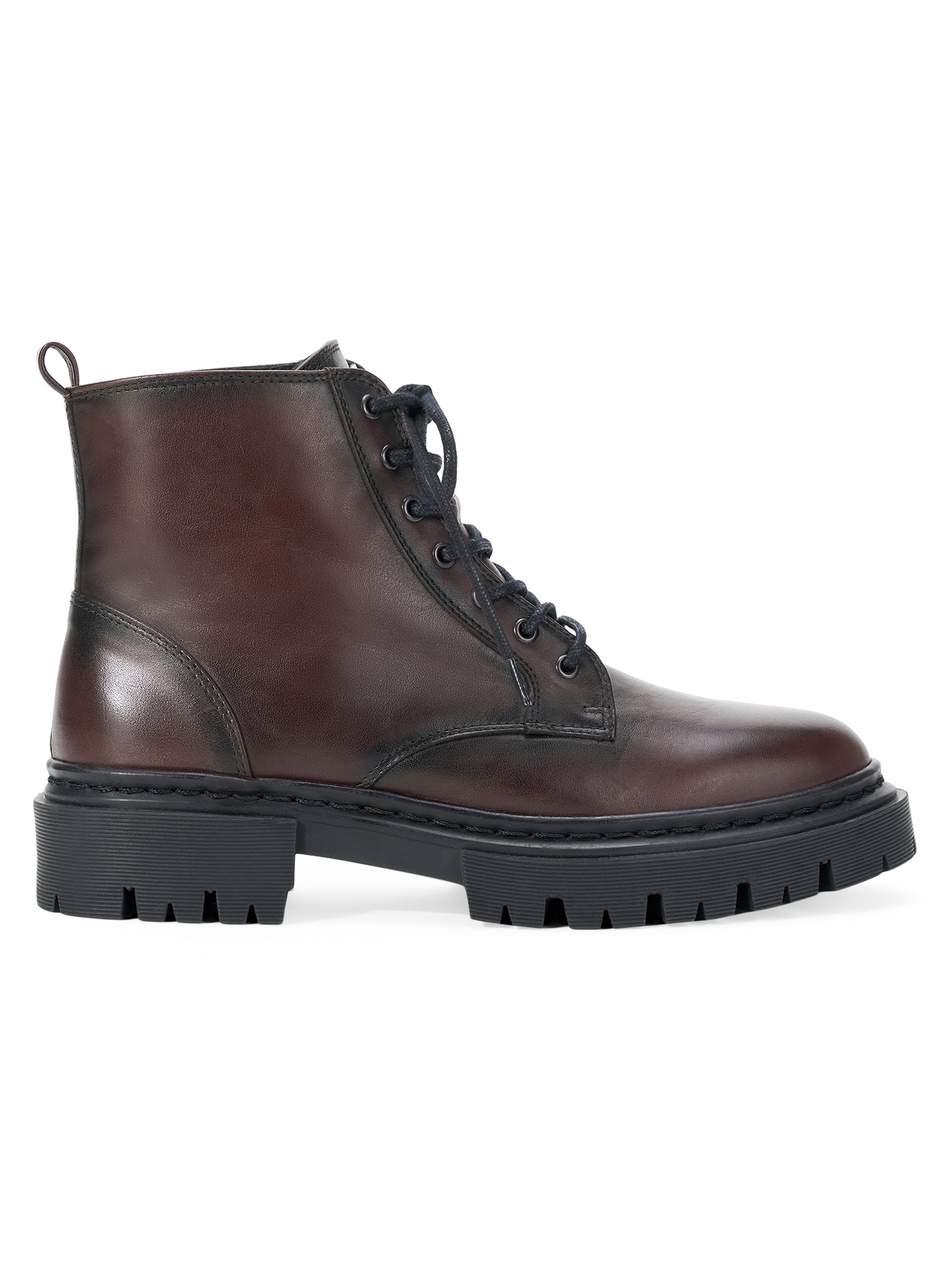 Staud Women's Henry Leather Combat Boots - Espresso