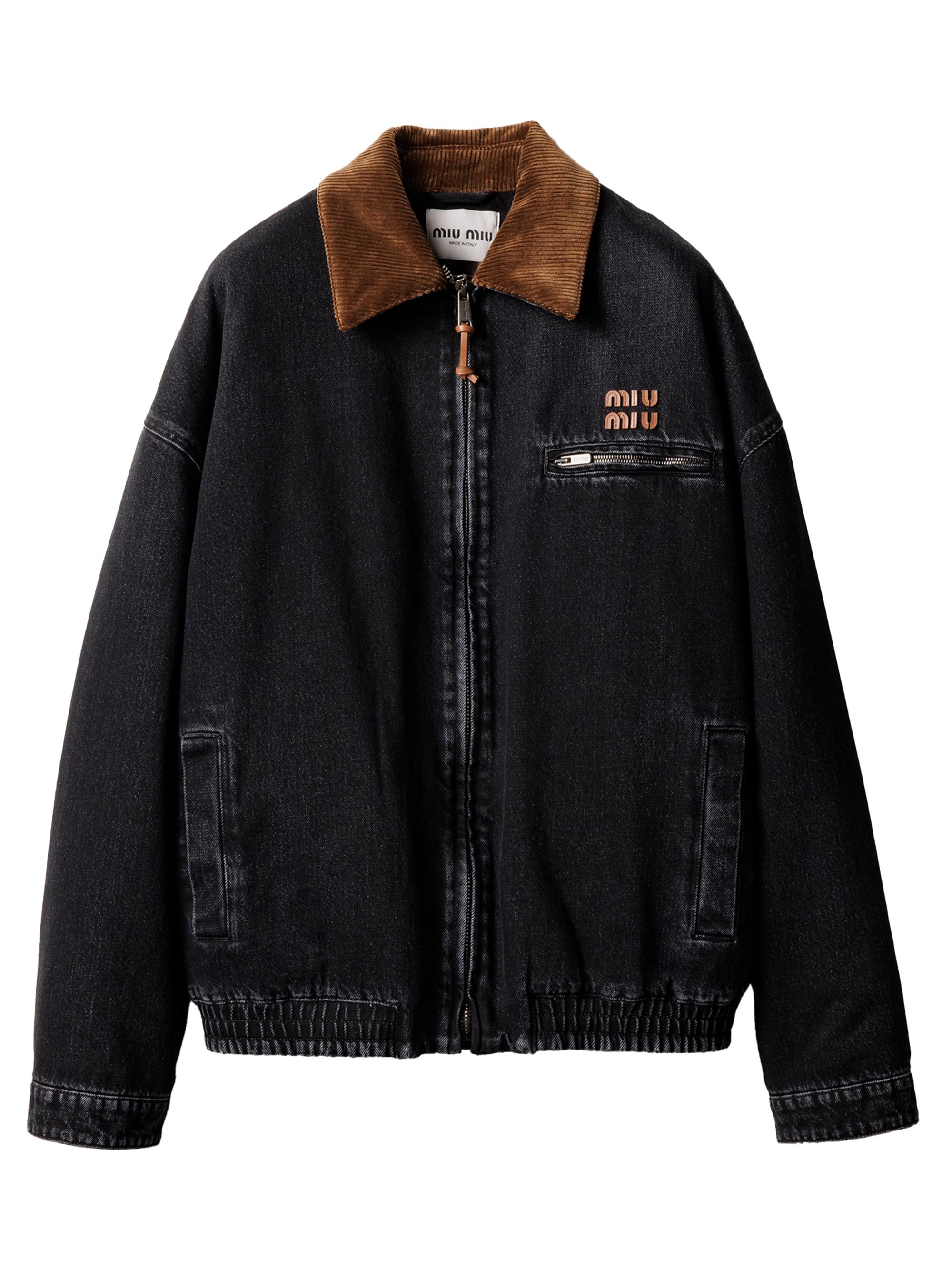 ジャケット・アウター SS00 MIU MIU Miu Miu Black Denim Blouson Jacket | Saks Fifth Avenue